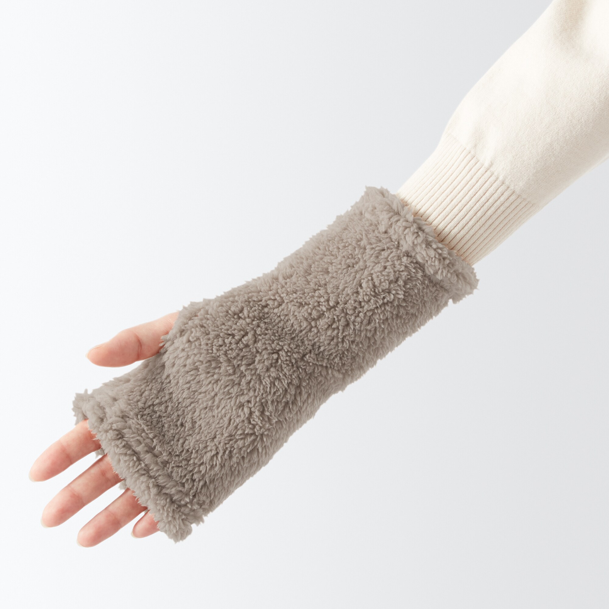 再生ポリエステル　ボアフリース　ハンドウォーマー