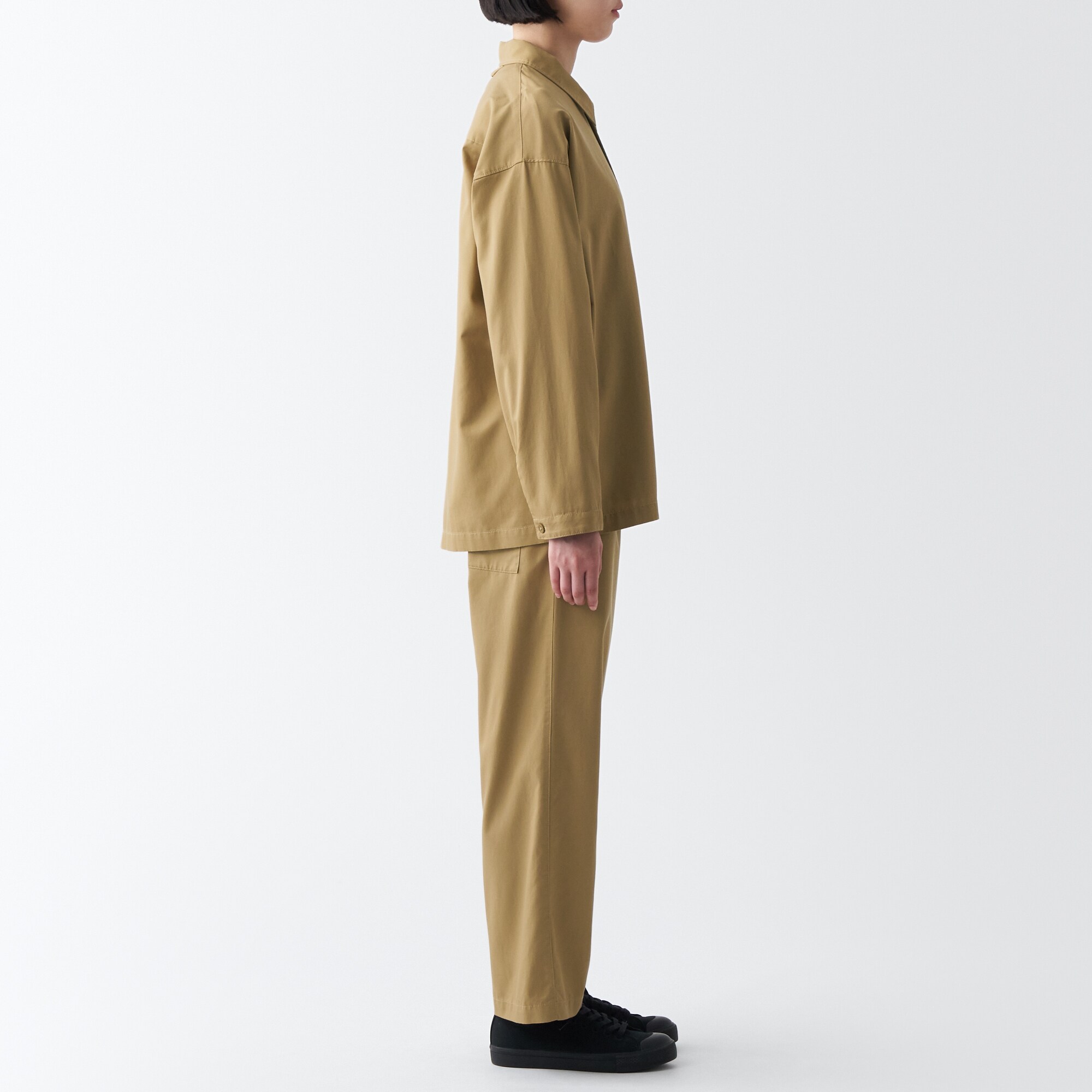 洗いざらしリヨセル混レギュラーカラーシャツ