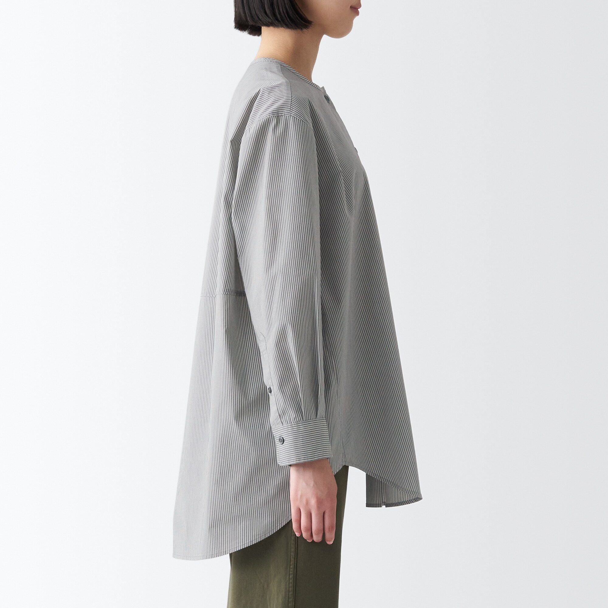 乾きやすいブロード長袖チュニック