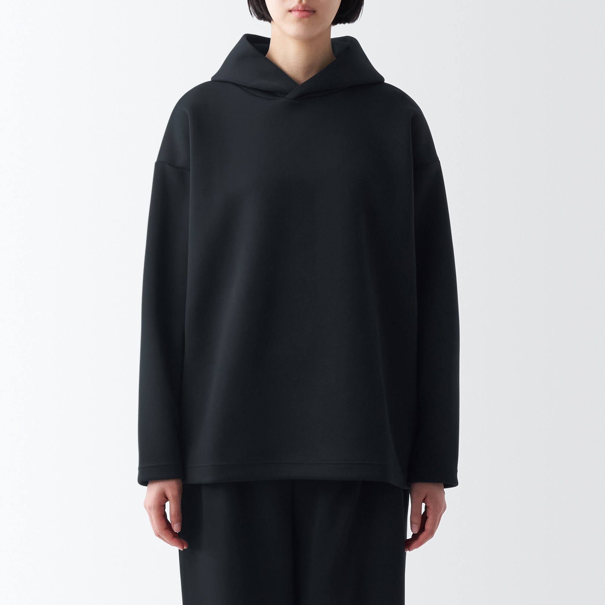 二重編みスウェットプルパーカー