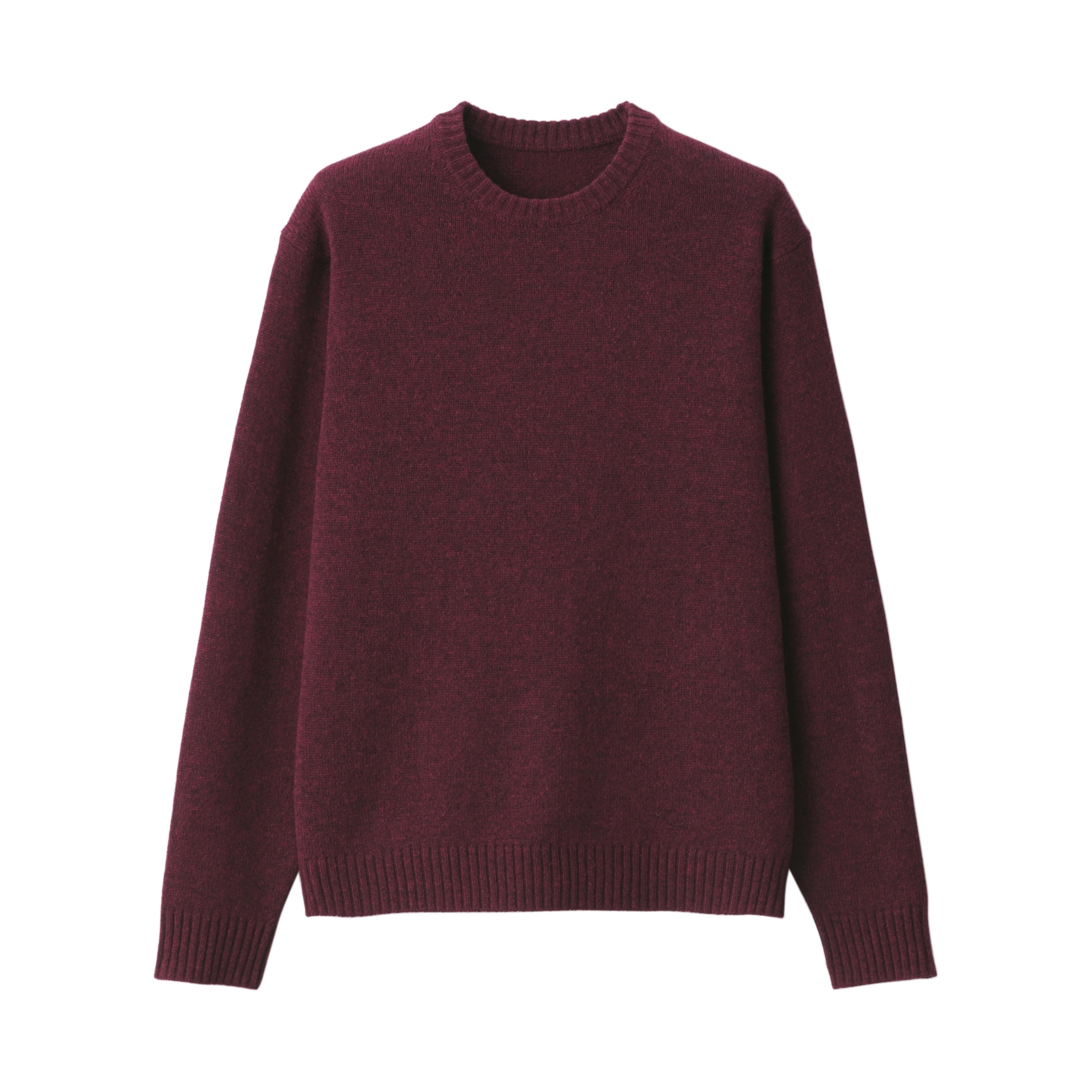 洗えるウールミドルゲージクルーネックセーター