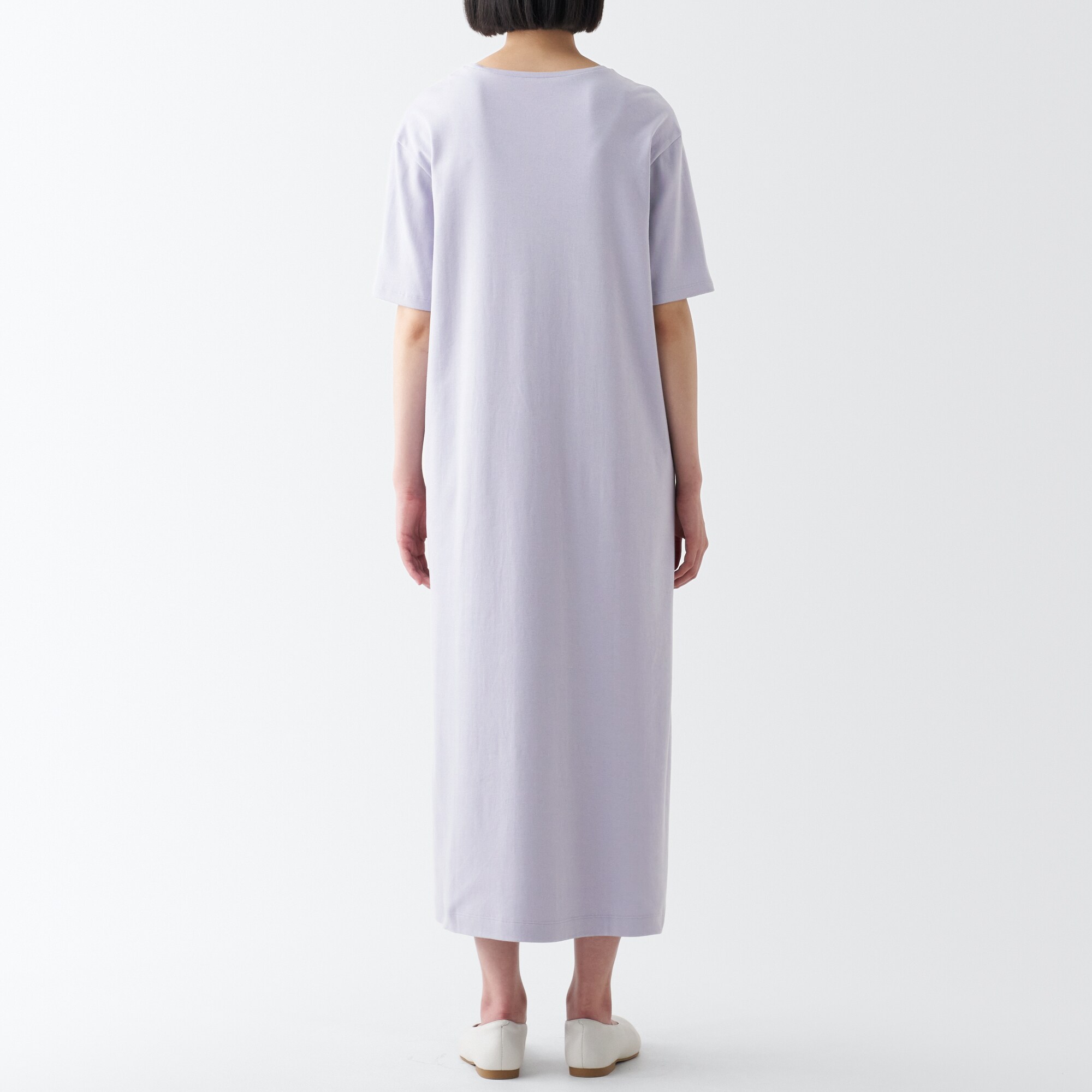 スムース編み半袖ワンピース