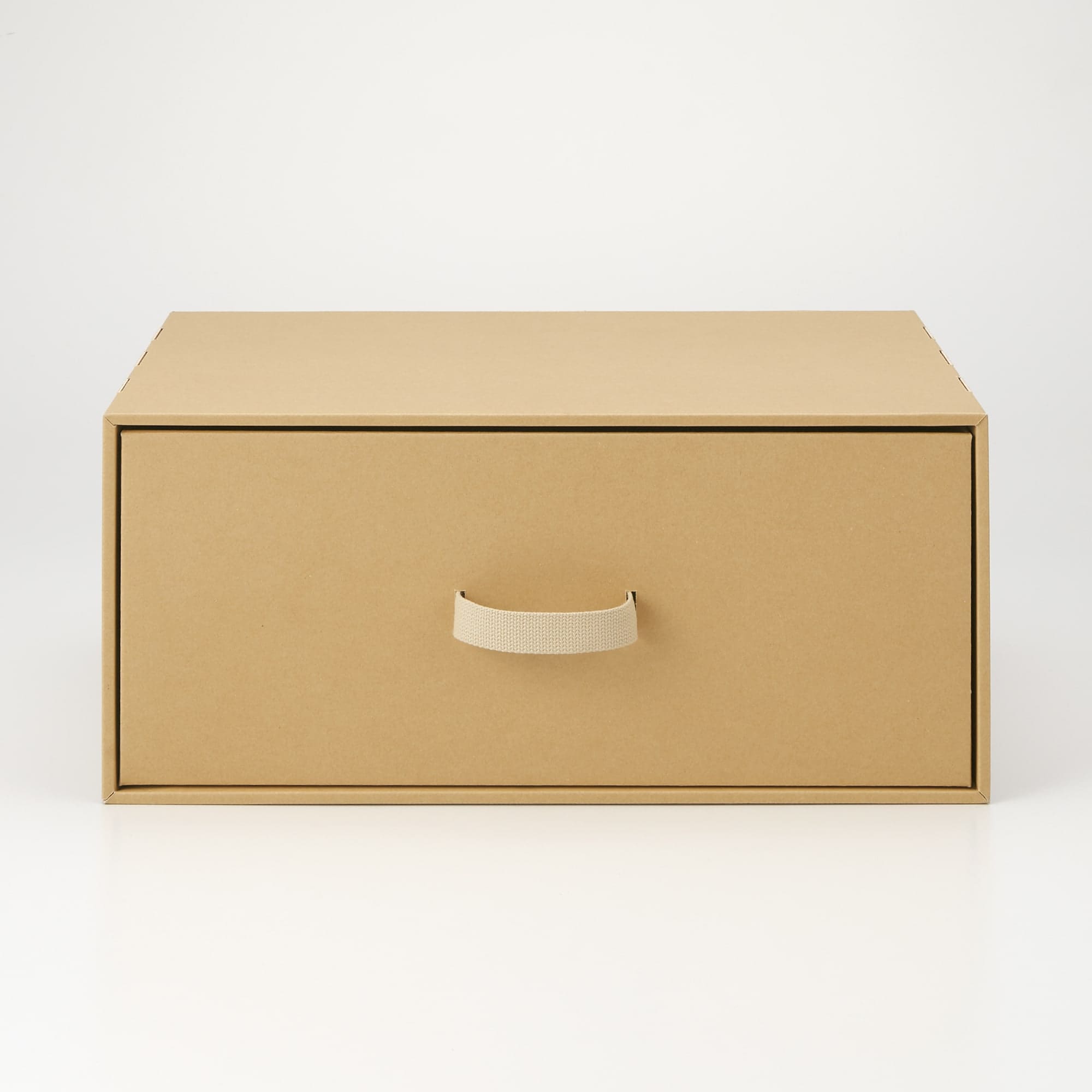 ダンボール衣装ケース　引出式　ベージュ　奥行４４ｃｍタイプ