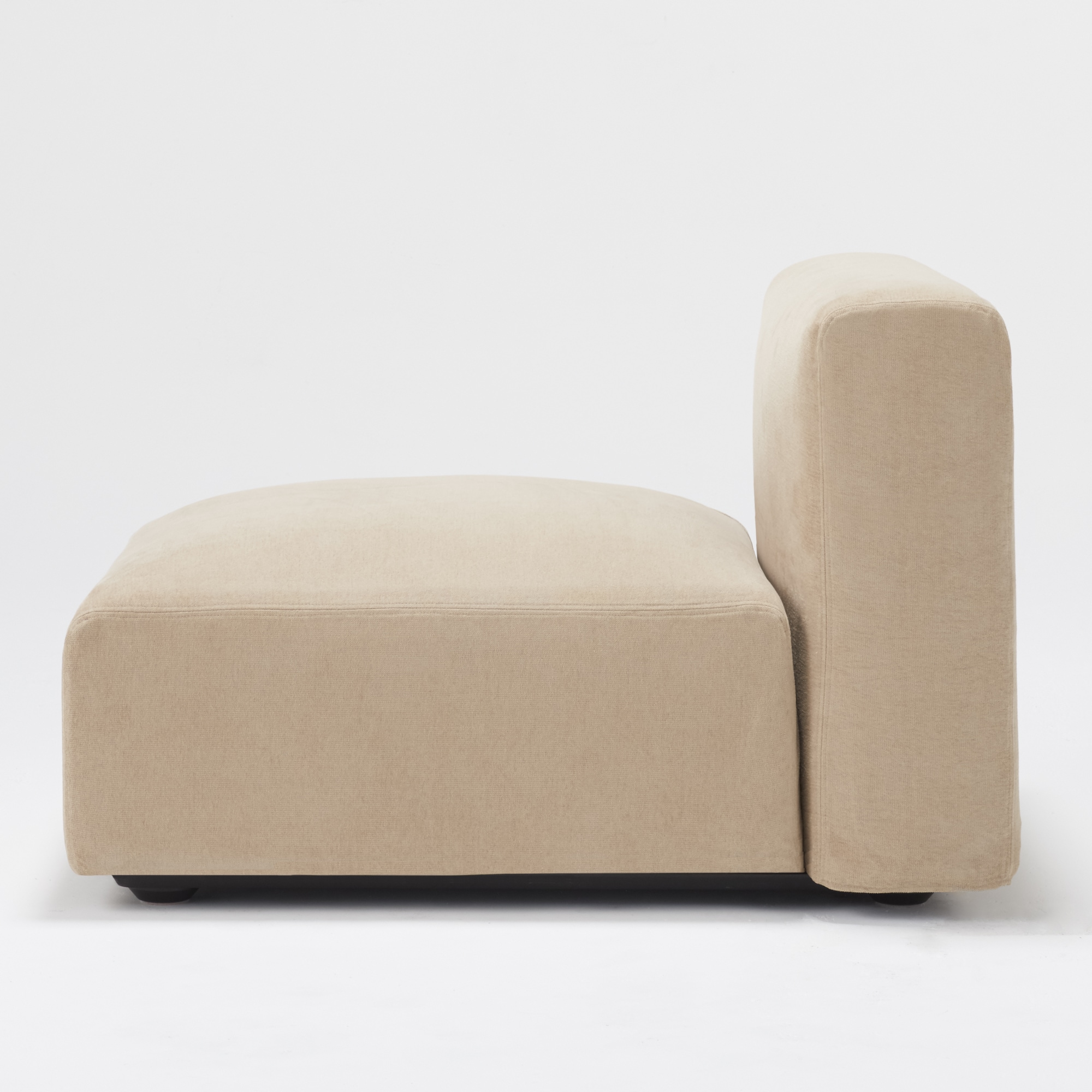 【カバー】綿シェニールユニットソファアームレス・大・幅７７ｃｍ用カバー／ライトグレー