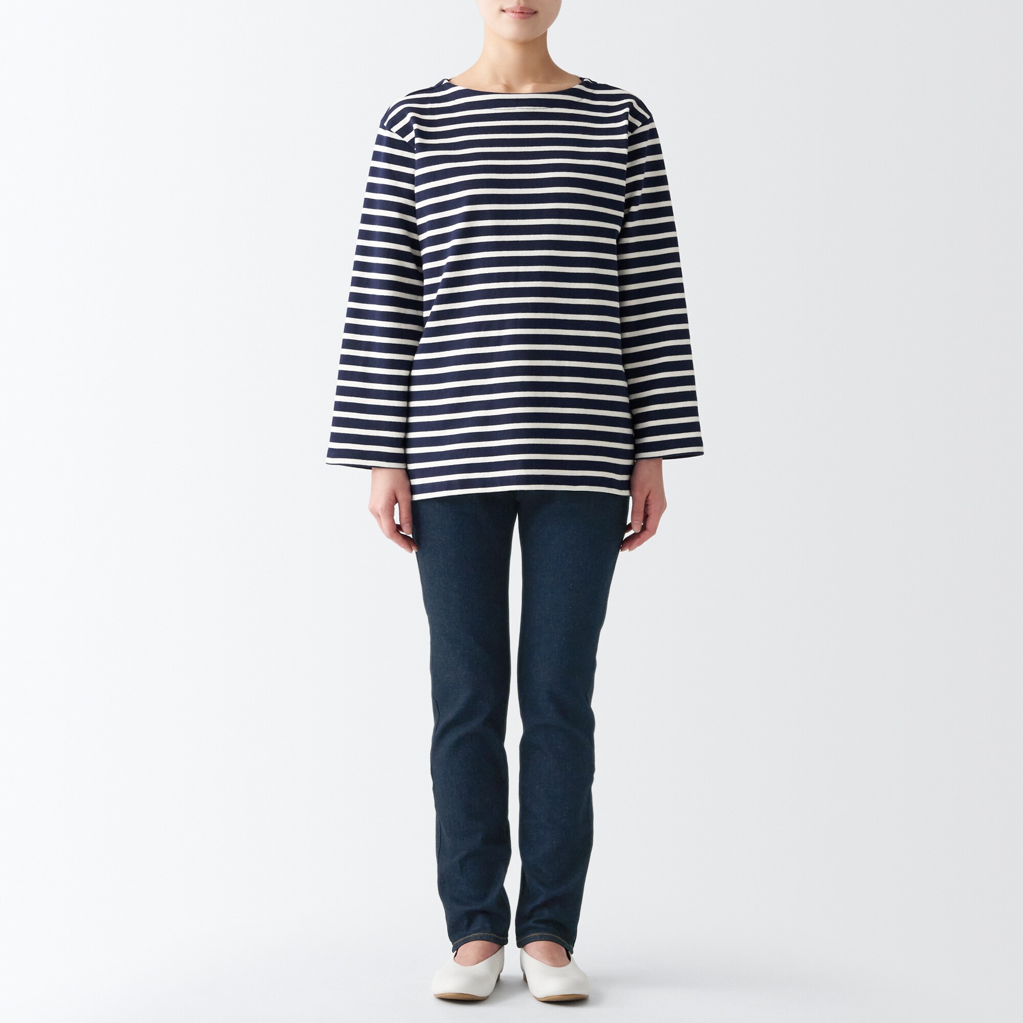 【スリム】ストレッチデニムスリムパンツ（股下７５ｃｍ）グレー