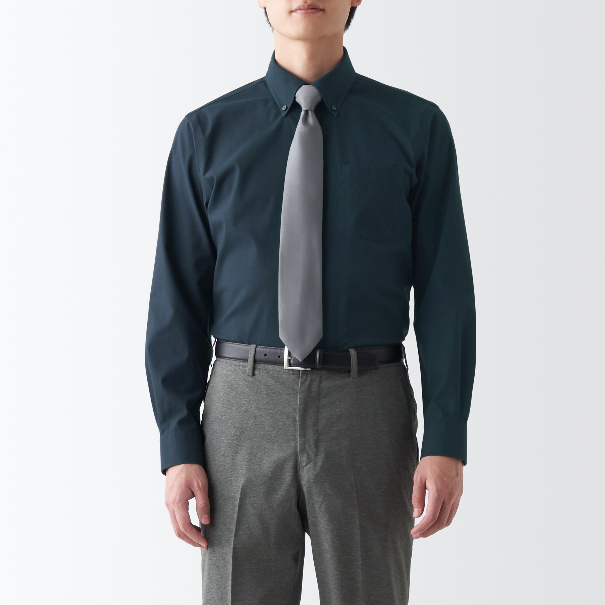 ノンアイロンビジネスボタンダウン長袖シャツ