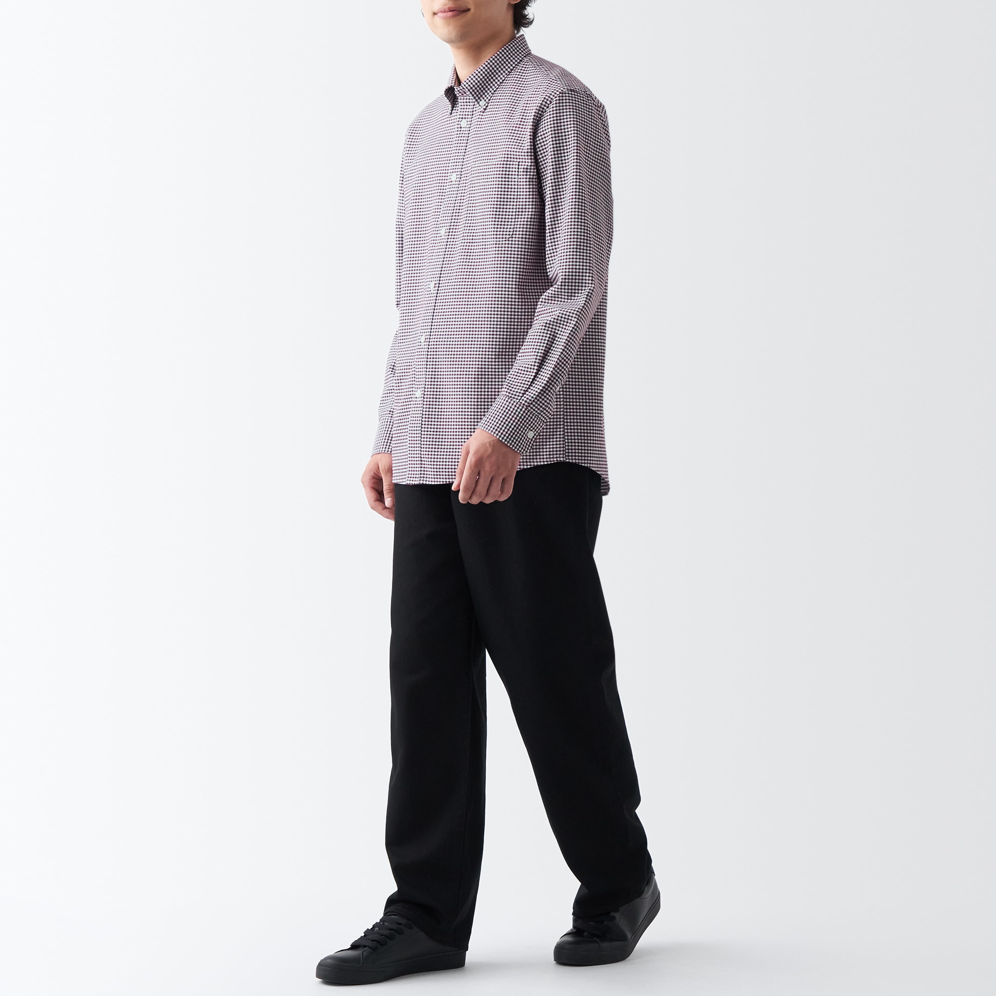 【新仕様・ハンガーループなし】洗いざらしオックスボタンダウン長袖シャツ