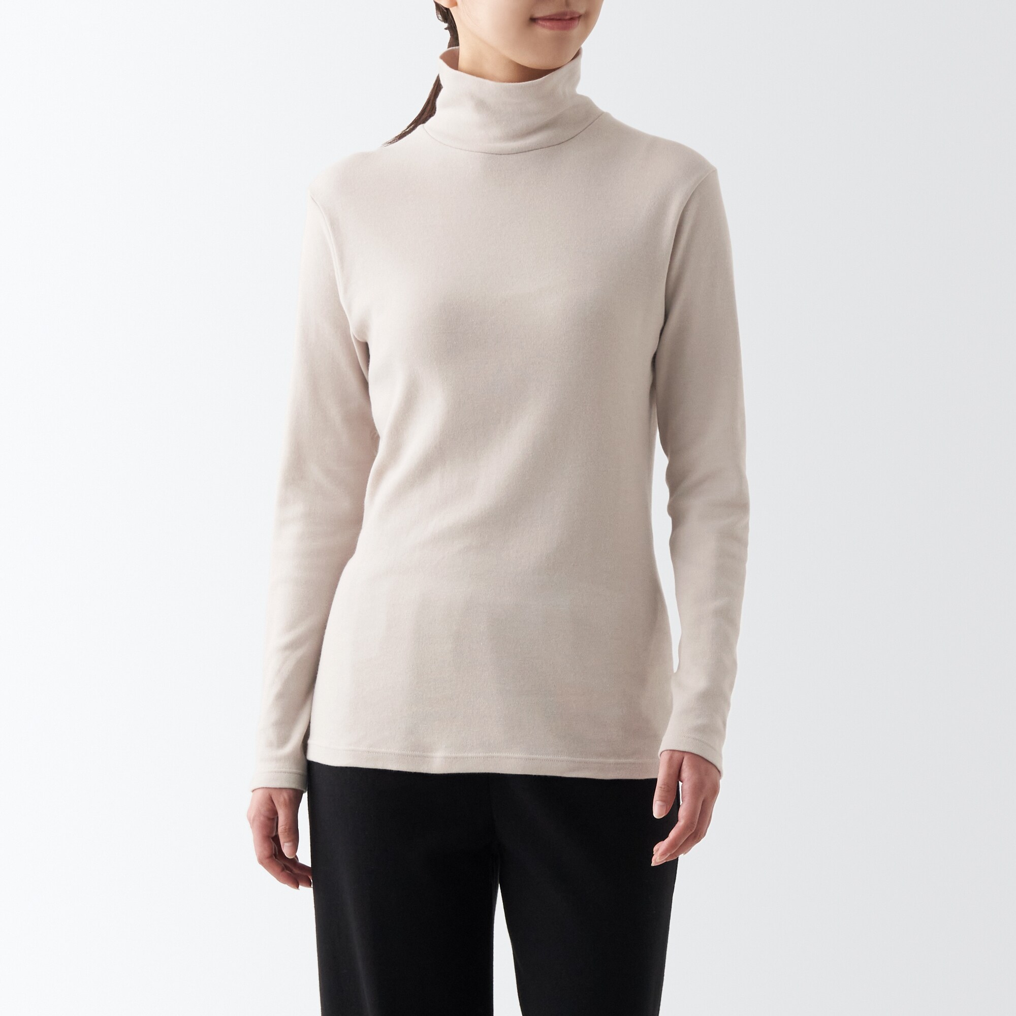 あったか綿　厚手　タートルネック長袖Ｔシャツ