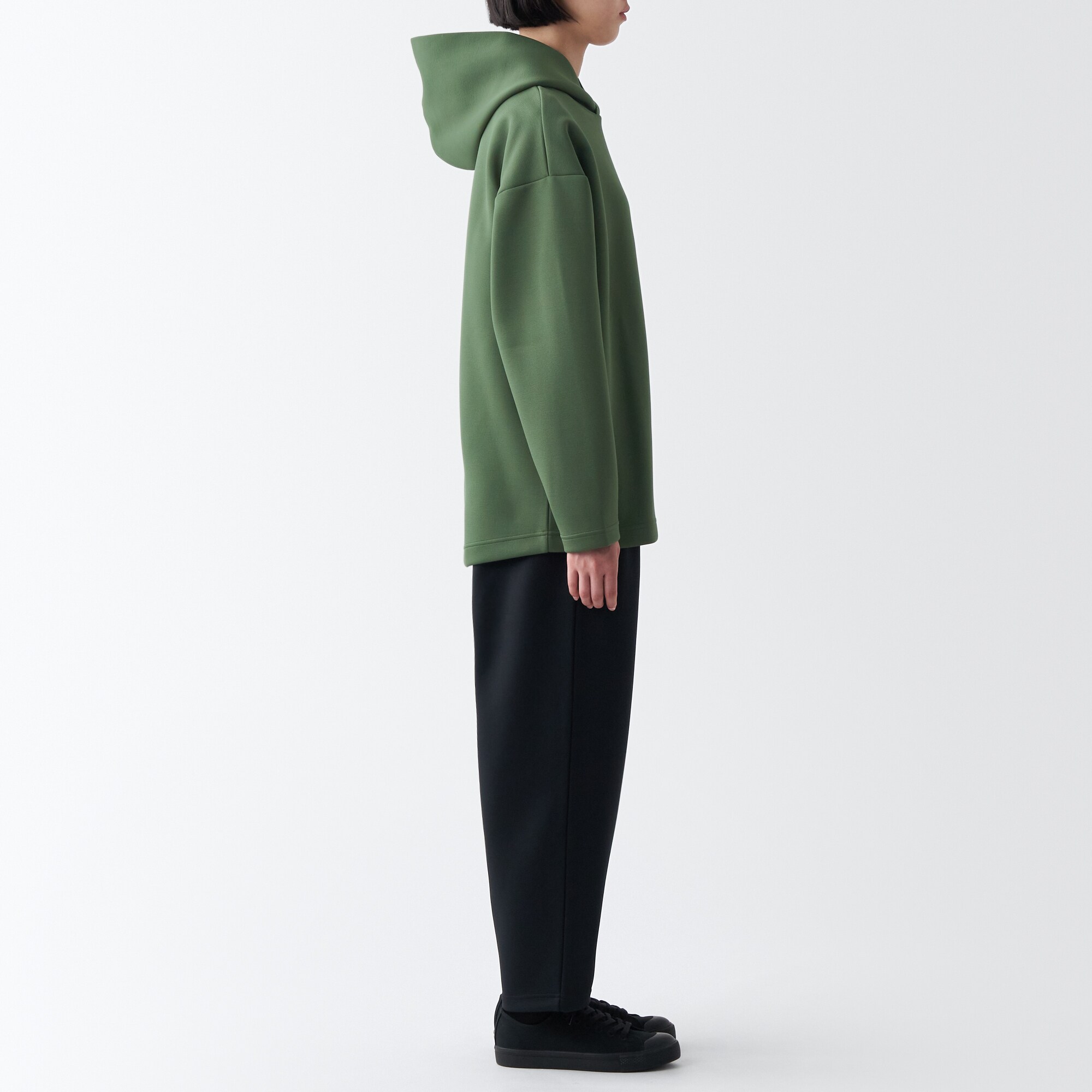 二重編みスウェットプルパーカー