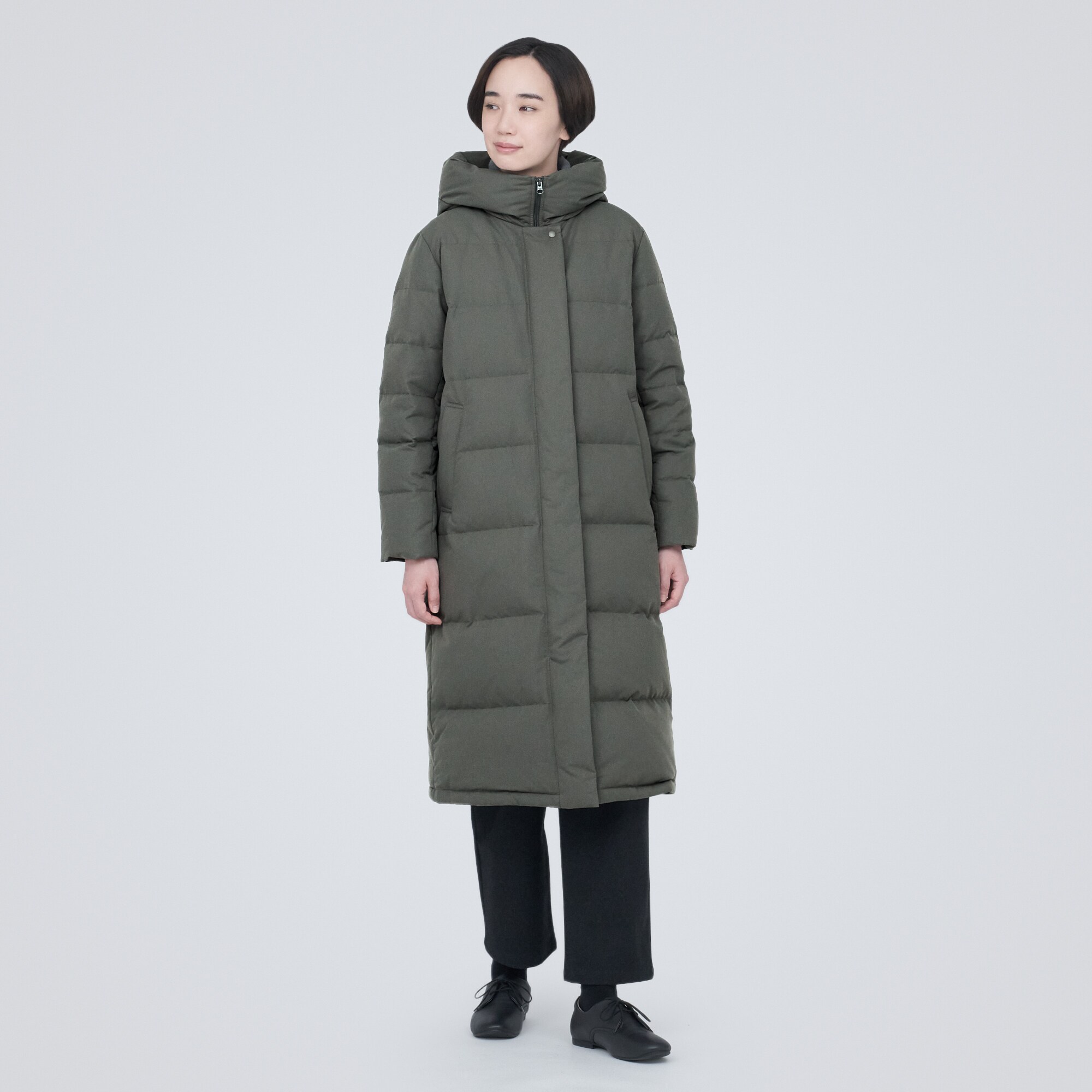 撥水ロングダウンコート