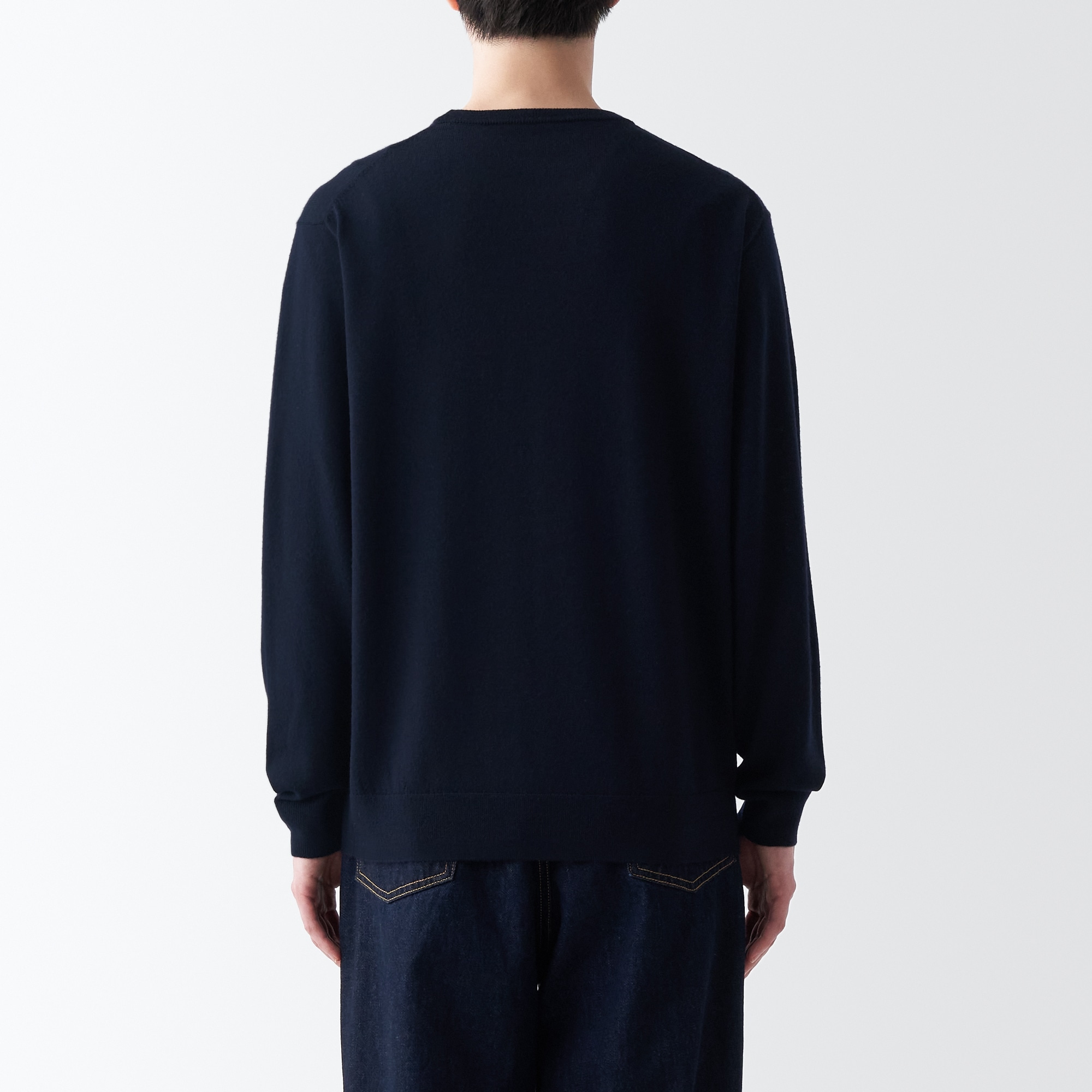 洗えるウールハイゲージクルーネックセーター