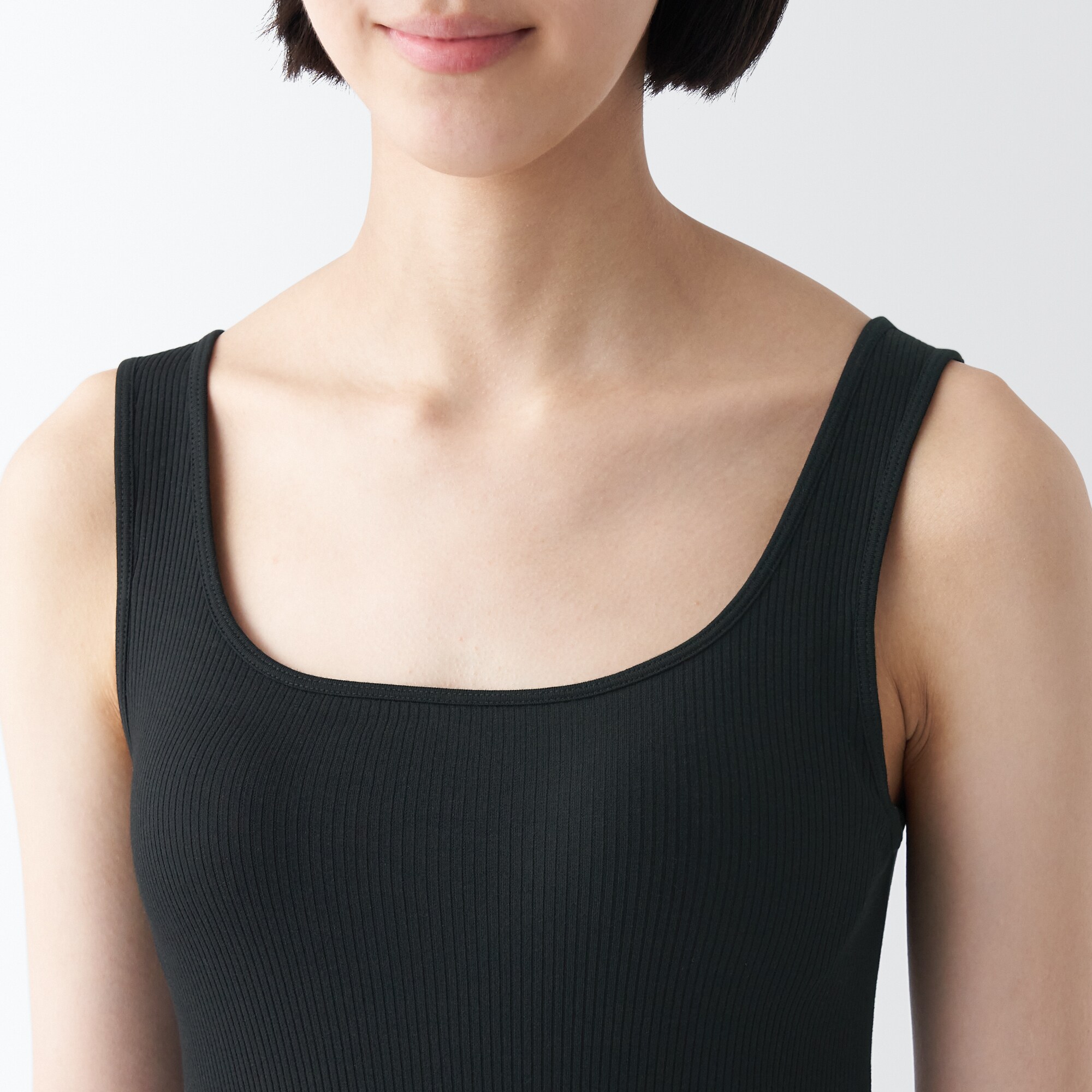 なめらかリブブラタンクトップワンピース