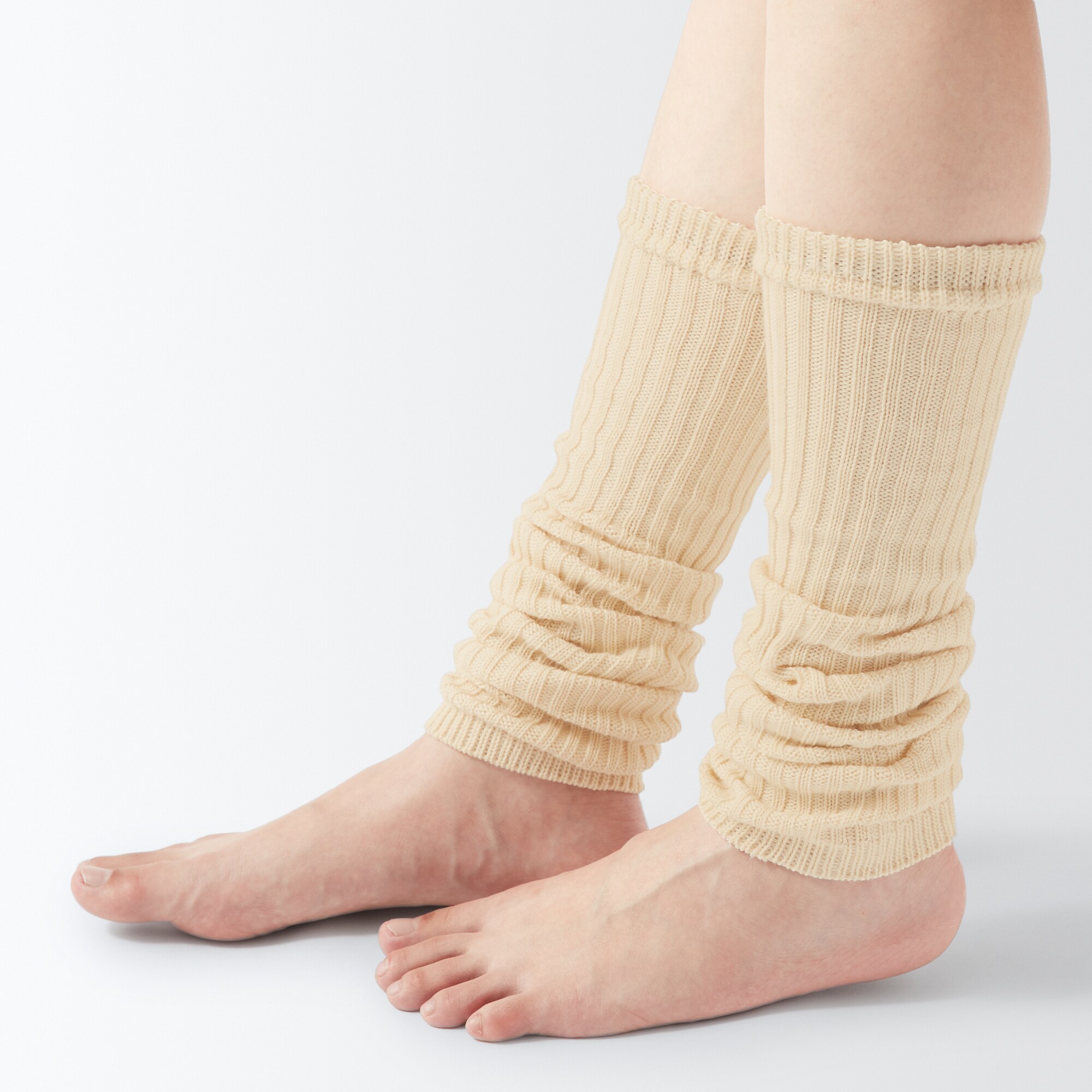 あったか綿　手にも使える　レッグウォーマー（ウール入り）