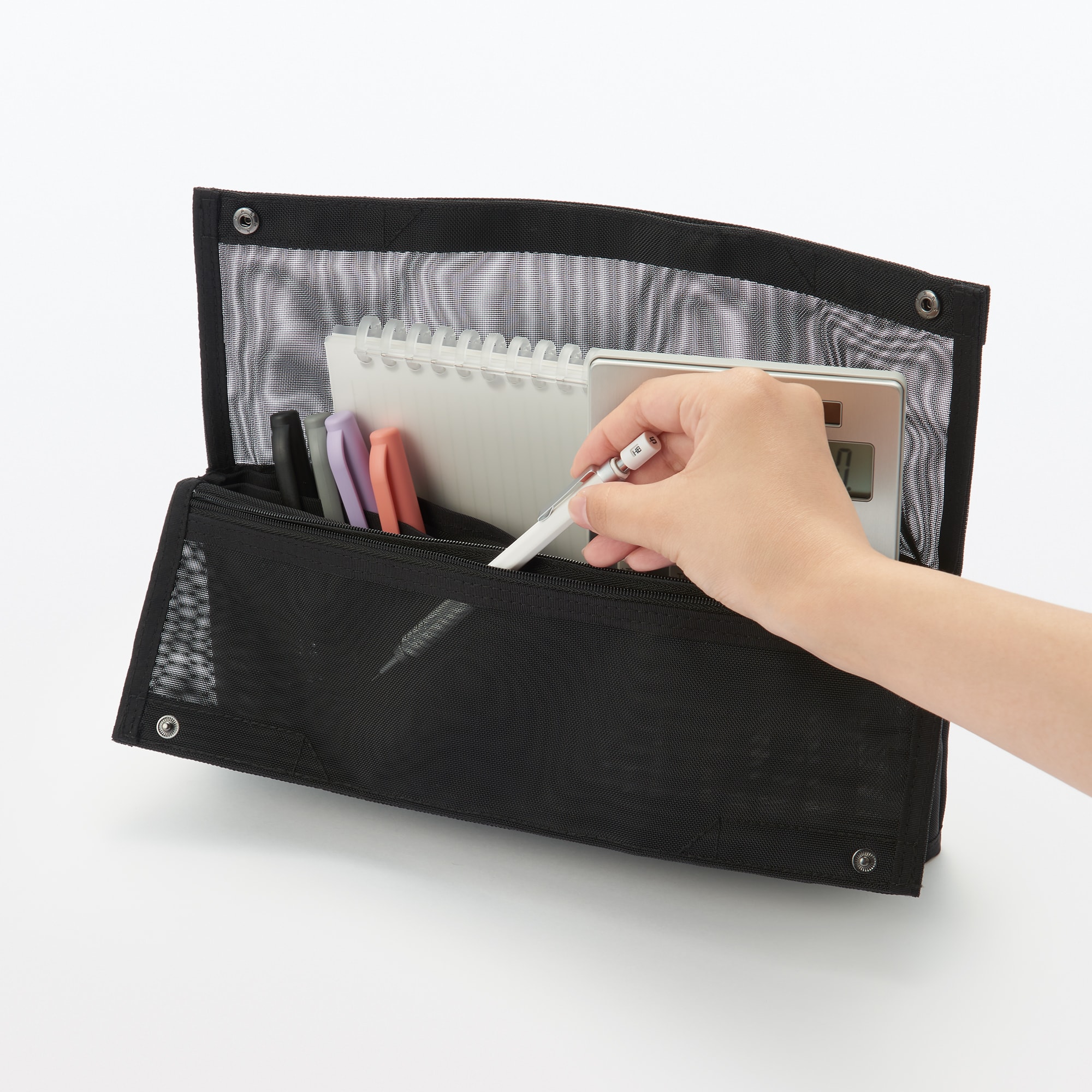 ナイロンメッシュ自立する小物収納ケース　Ｂ５サイズ用