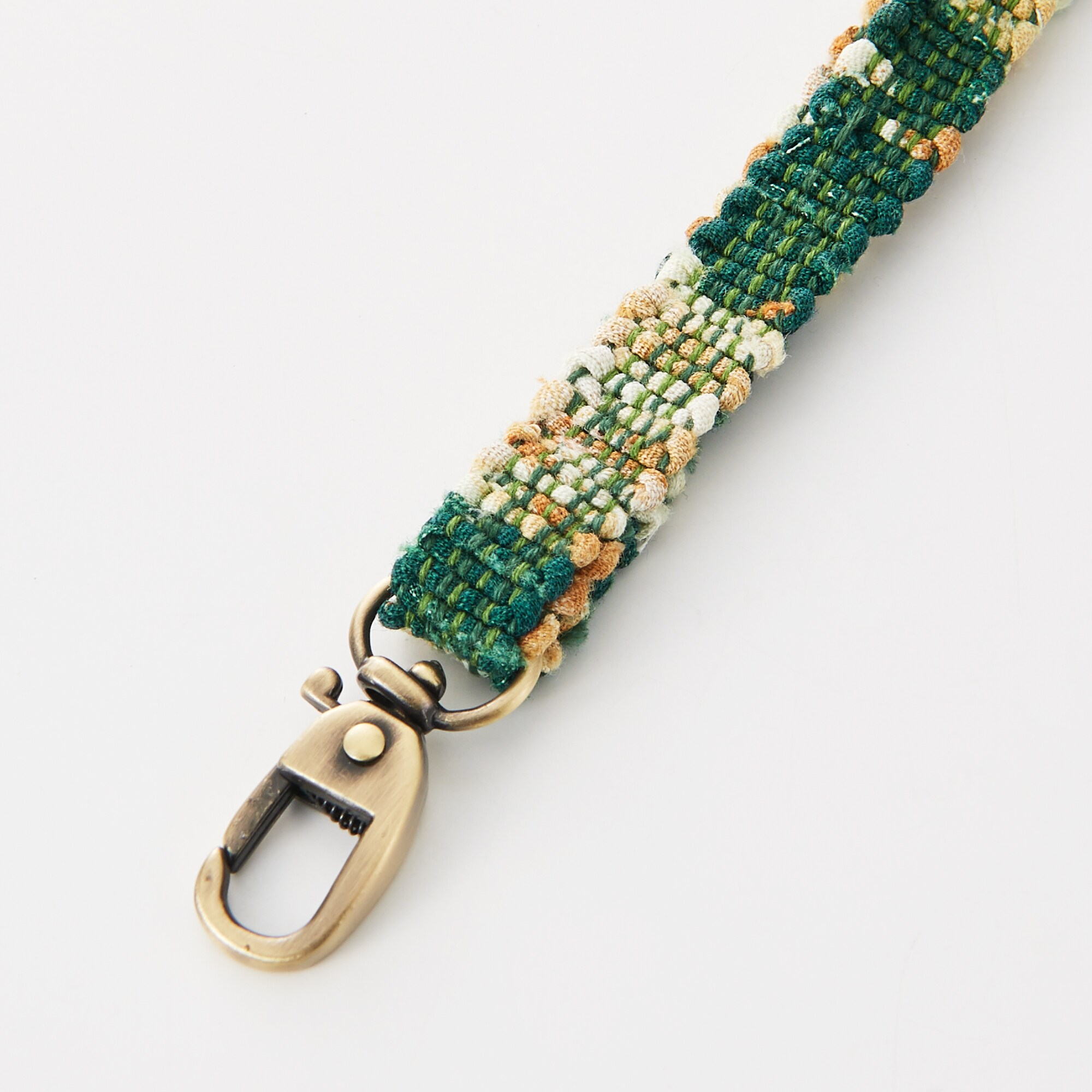 南部裂織　ネックストラップ　緑系