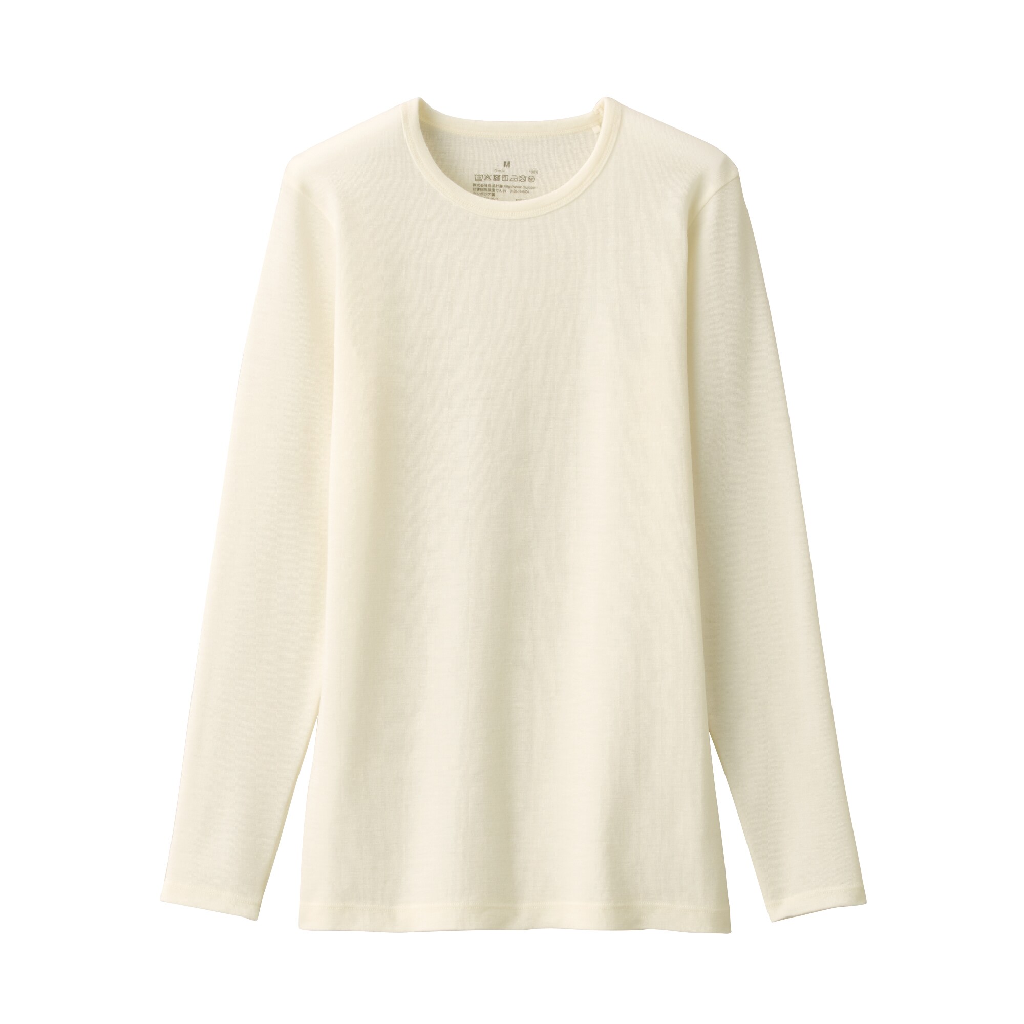 ウールクルーネック長袖Ｔシャツ