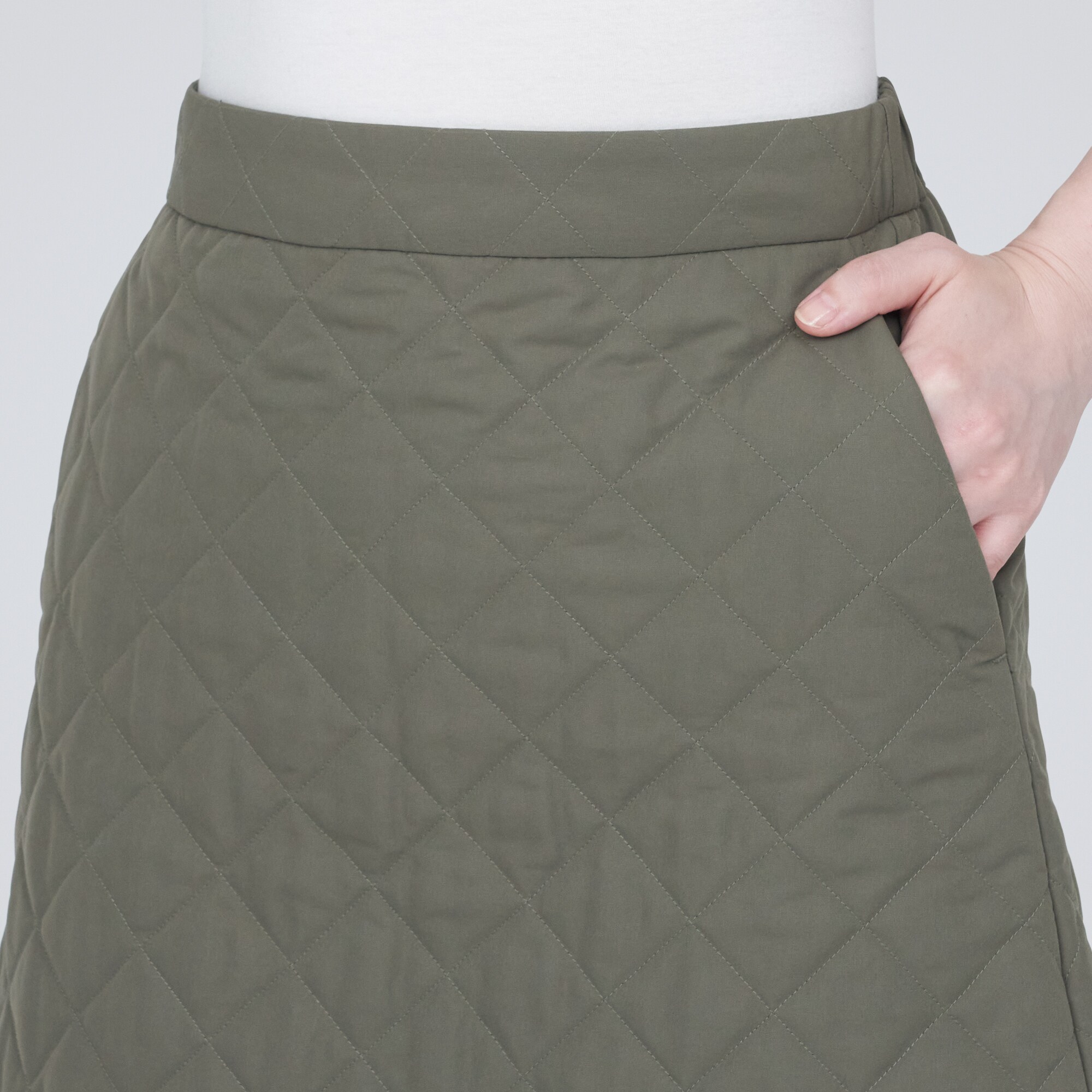 洗える　キルティングミニスカート