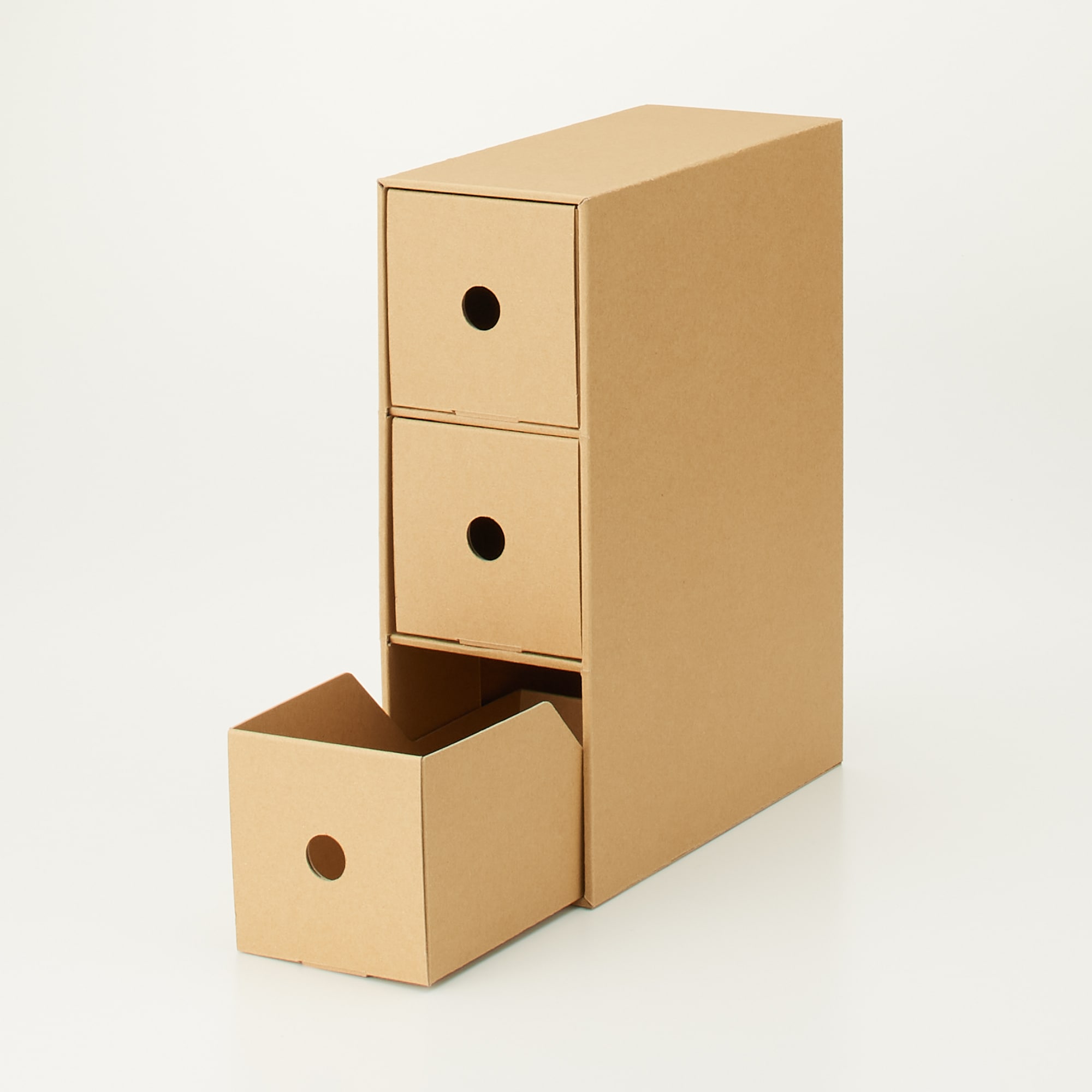 ダンボール収納ボックス・３段　Ａ４サイズ用　