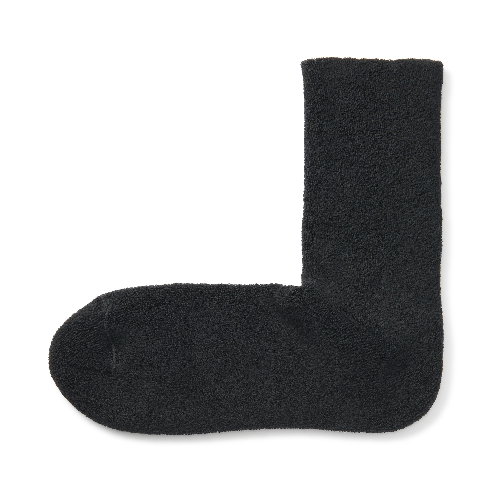 足なり直角　履き口やわらか　両面パイル編み　ルームソックス
