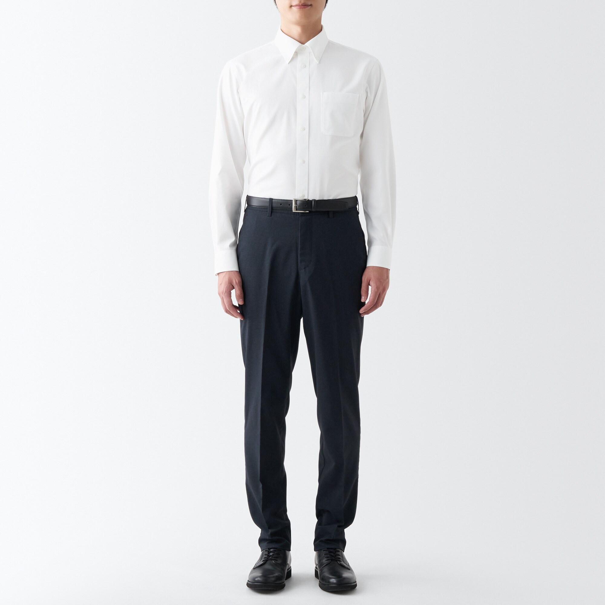 ノンアイロンビジネスボタンダウン長袖シャツ