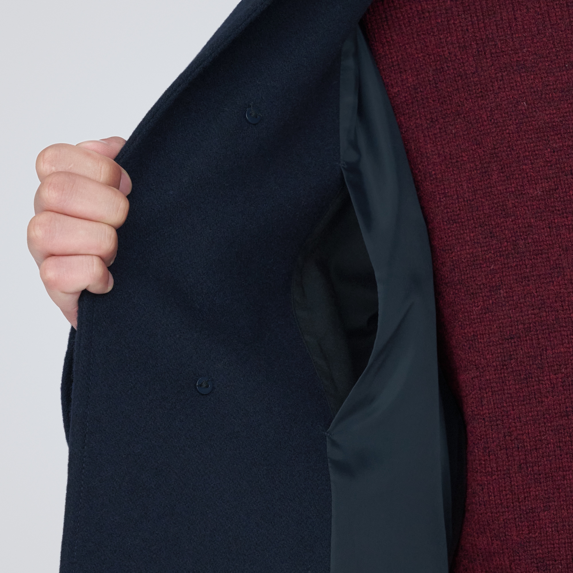 再生ウール混コート