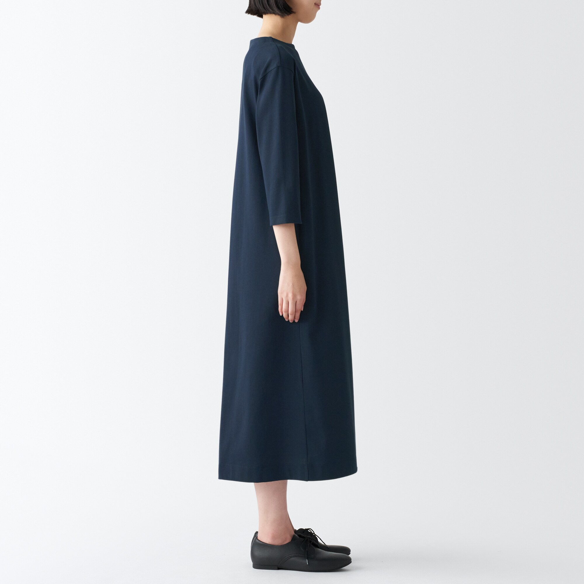 太番手七分袖ワンピース