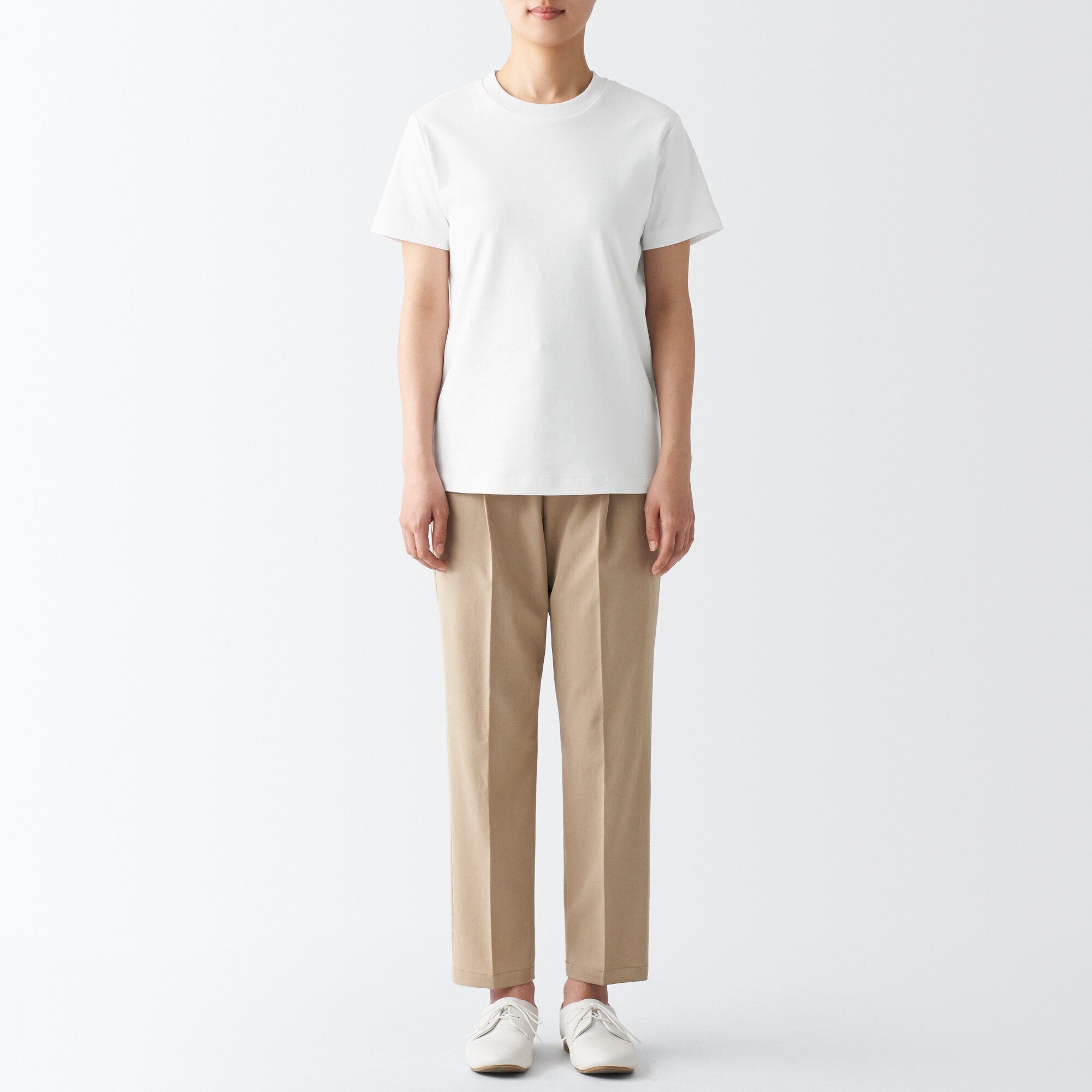 スムース編みクルーネック半袖Ｔシャツ