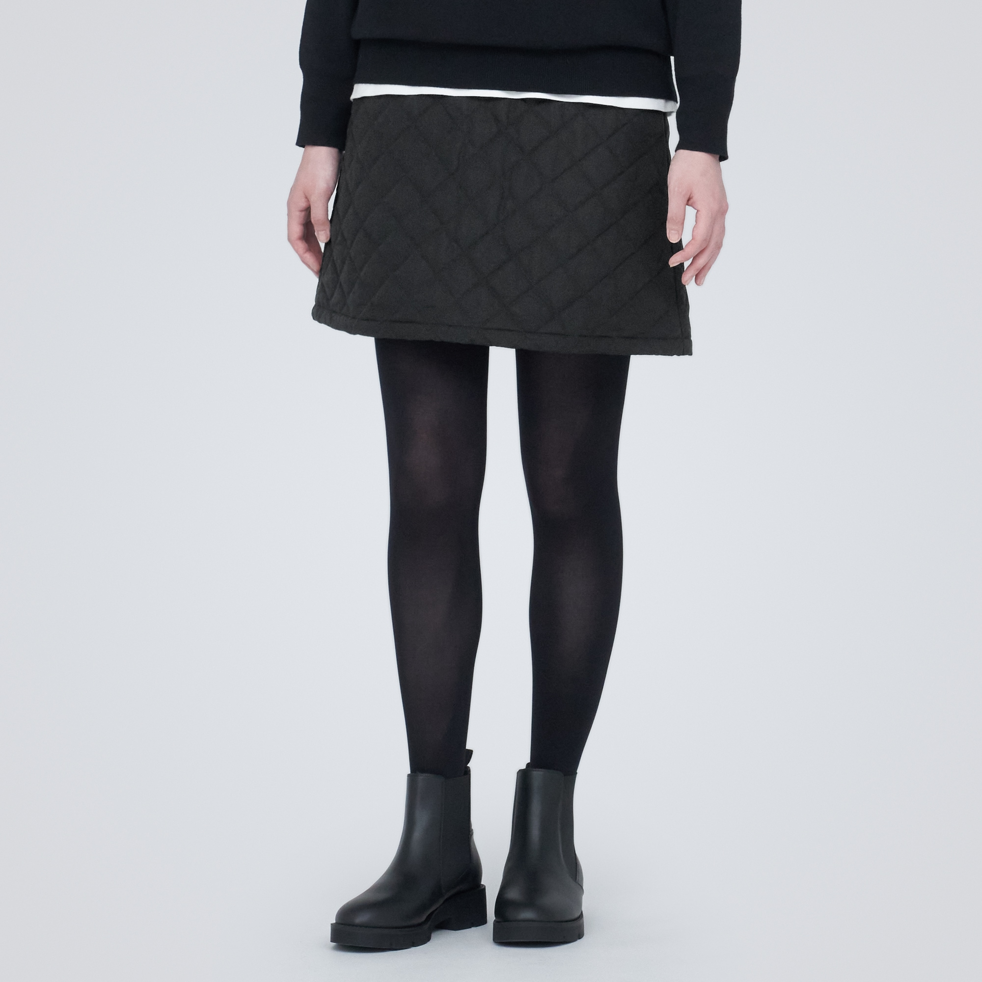 洗える　キルティングミニスカート