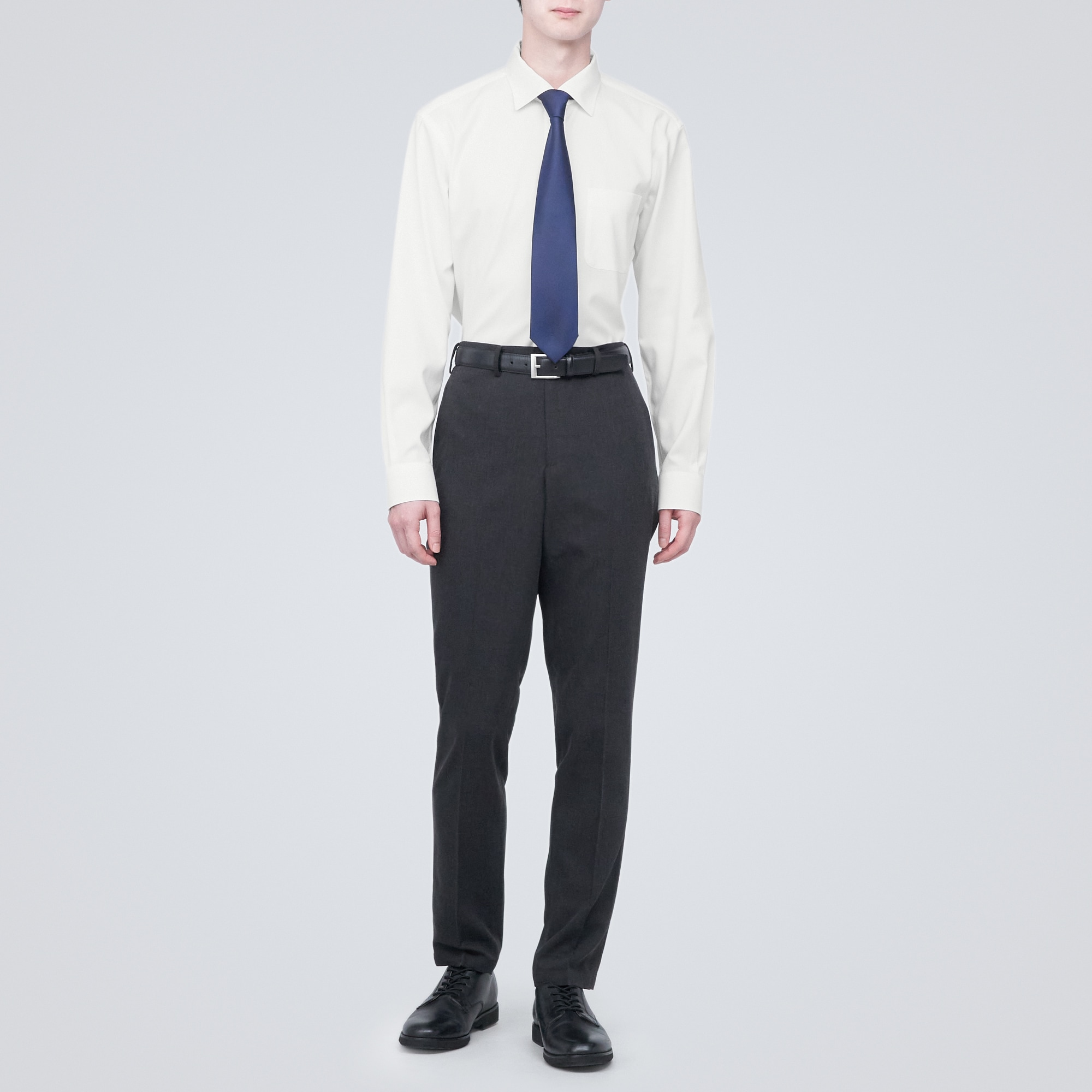 ノンアイロンビジネスセミワイドカラー長袖シャツ