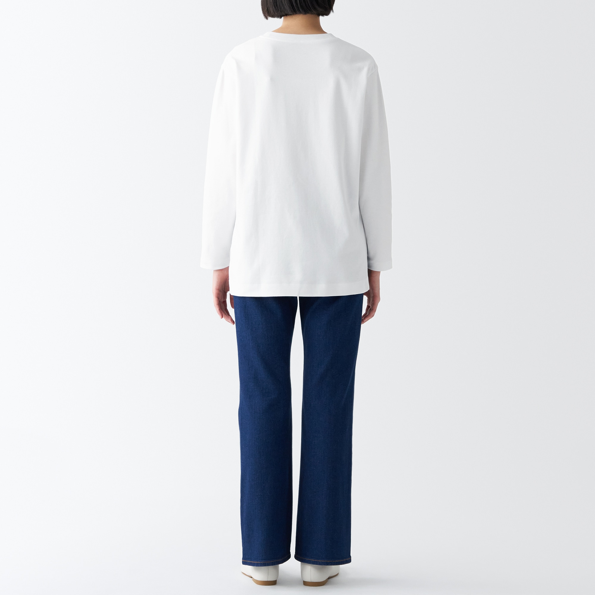 スムース編みロング丈長袖Ｔシャツ