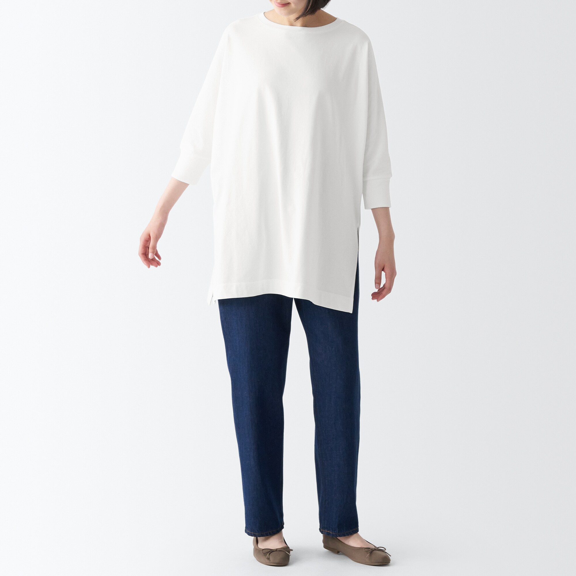 ＵＶカット天竺編み七分袖チュニック