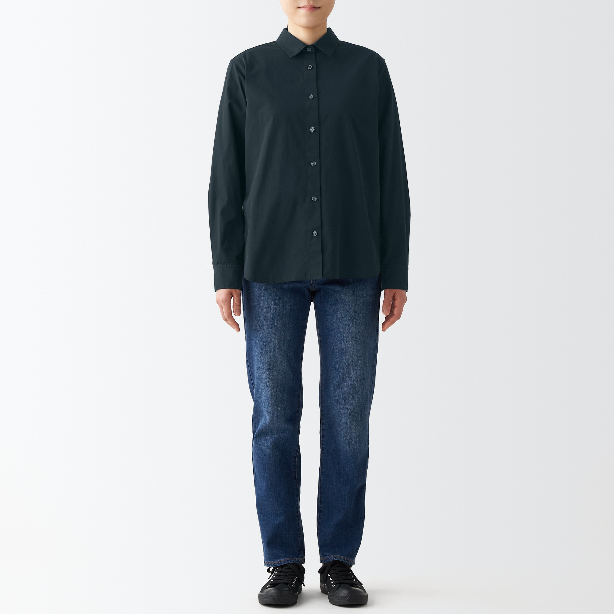 洗いざらしブロードレギュラーカラーシャツ