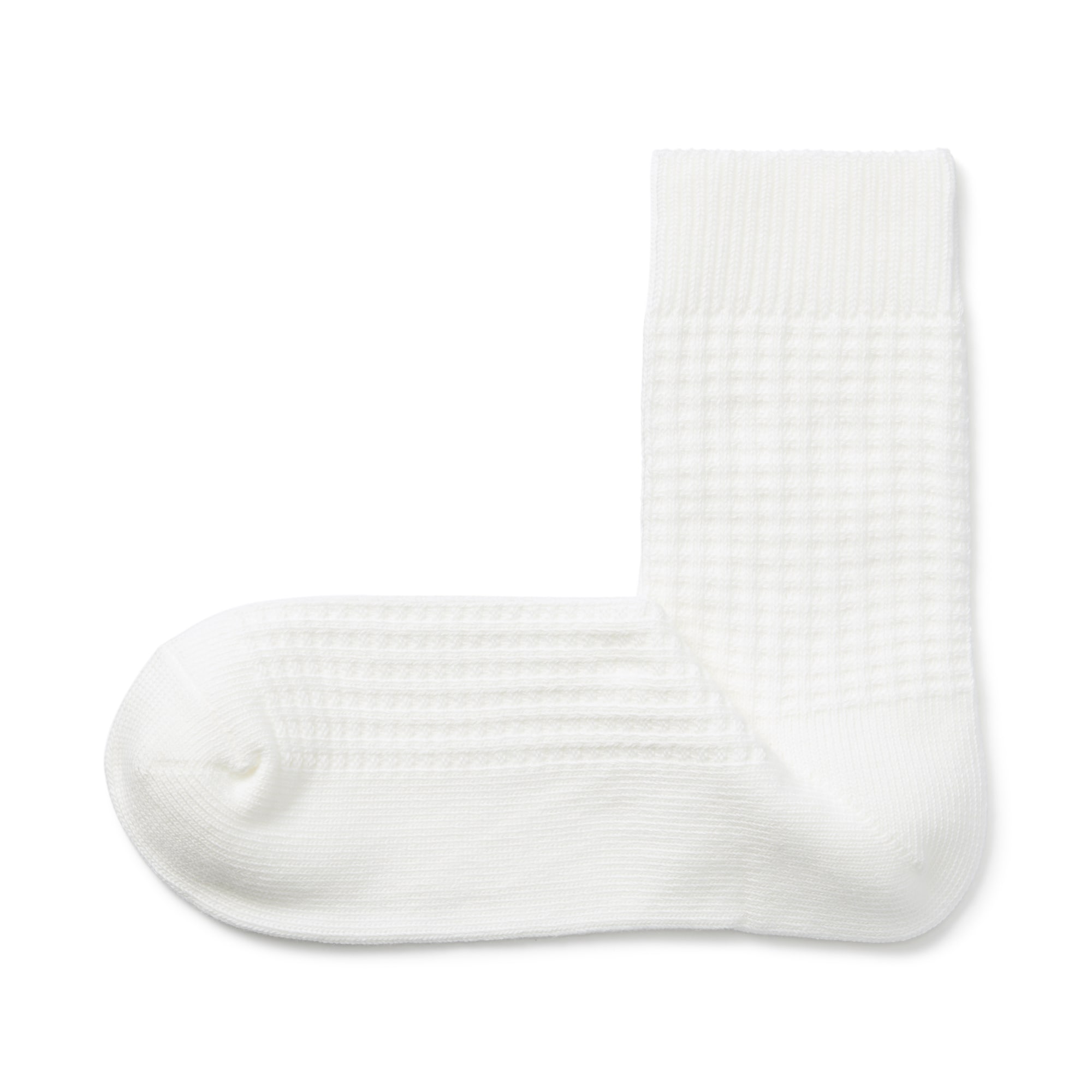 足なり直角　ワッフル編みショート丈靴下（紳士）