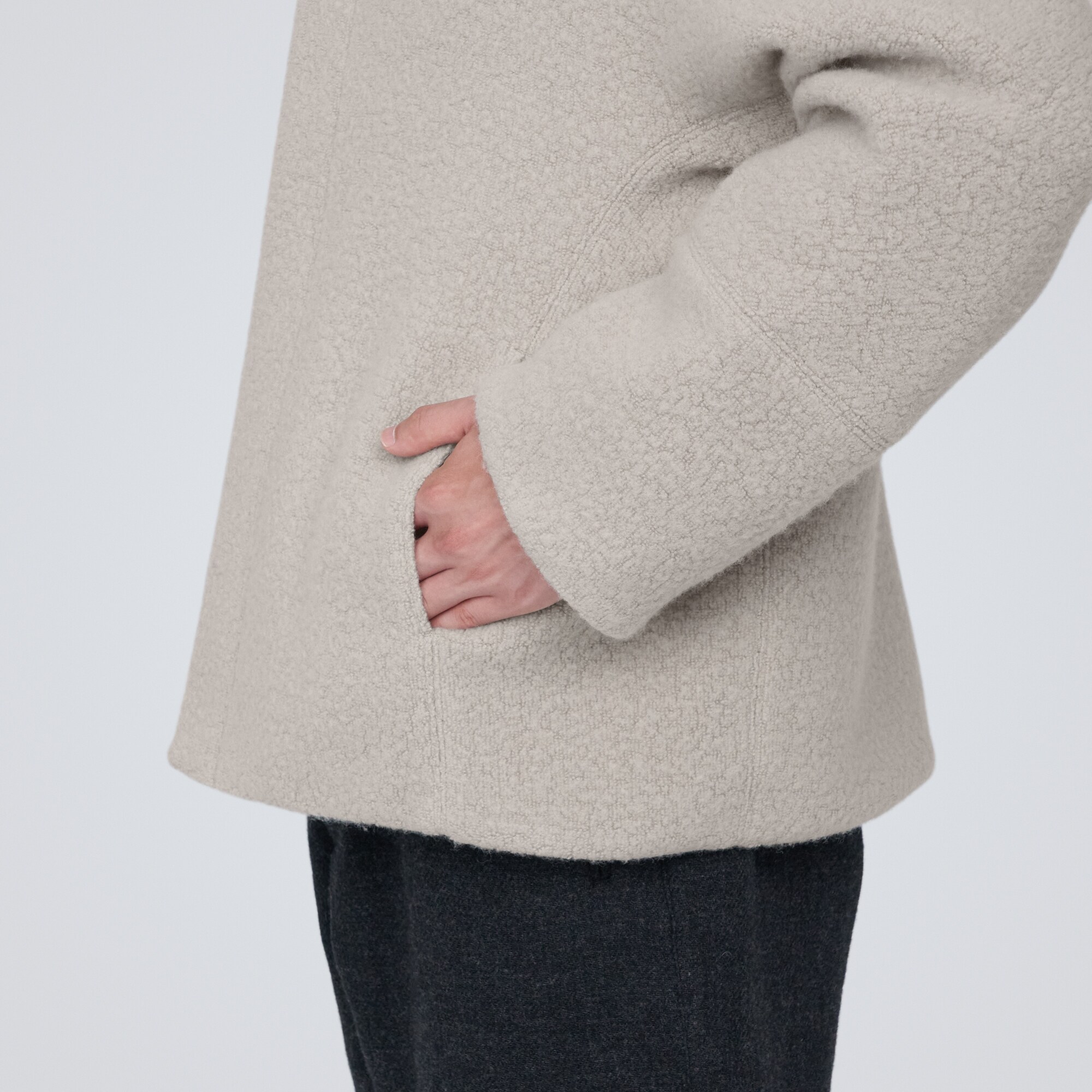 再生ウール混ボアコート（紳士）