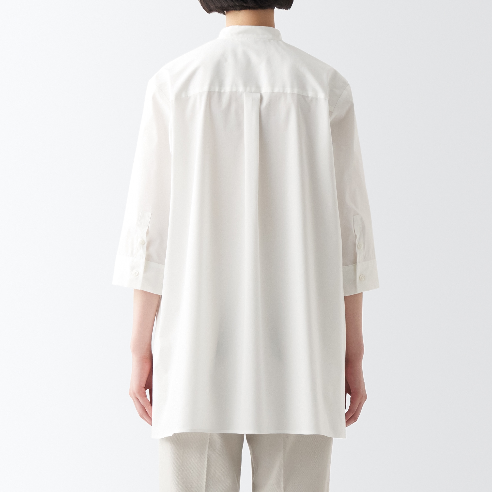 コットン混サテンチュニック