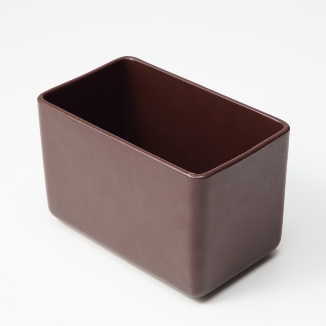 瀬戸焼　磁器角鉢　ブラウン・約１７×１０×高さ１１ｃｍ