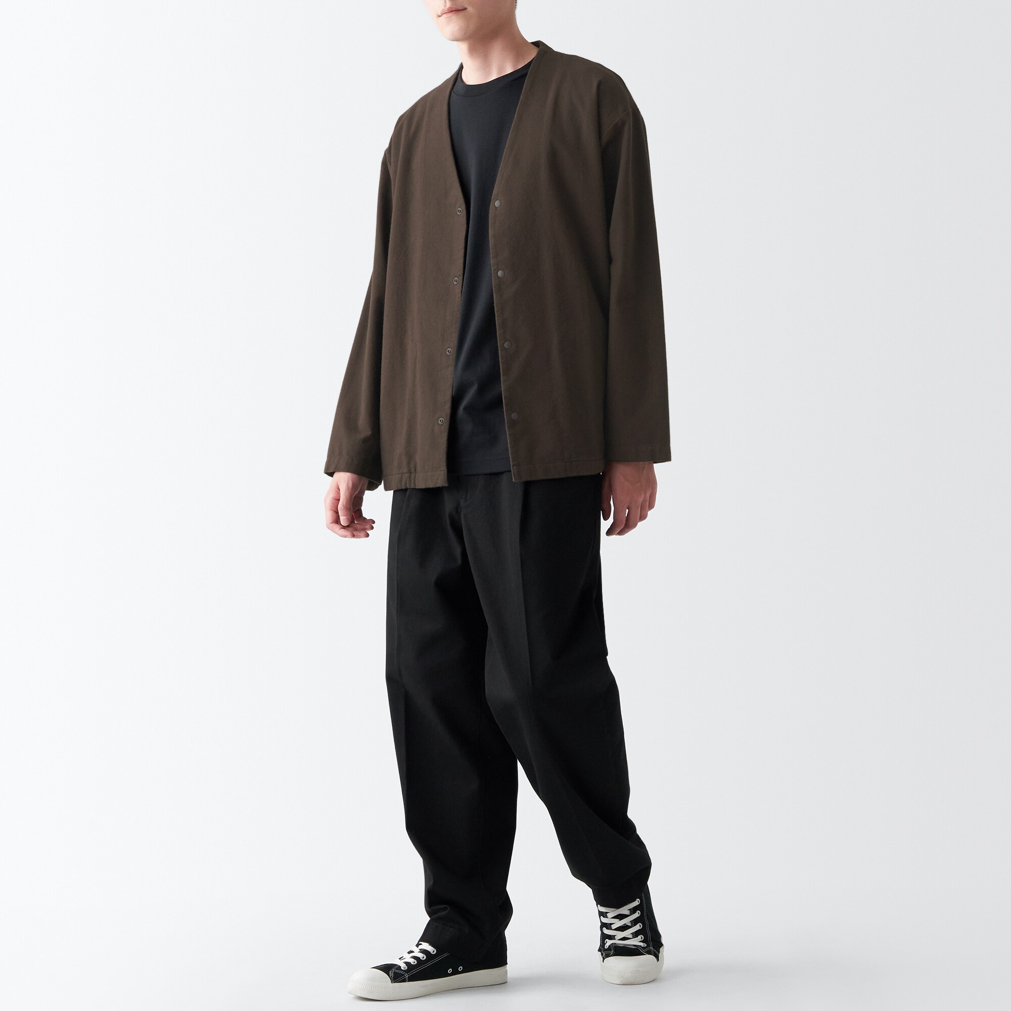 両面起毛フランネルカーディガン