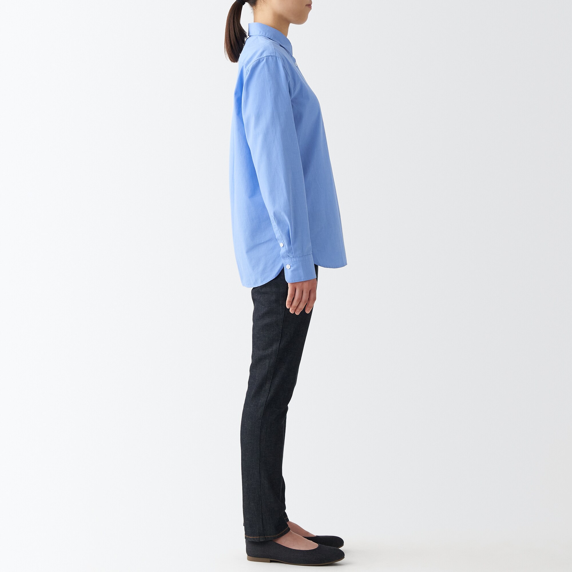 洗いざらしブロードレギュラーカラーシャツ