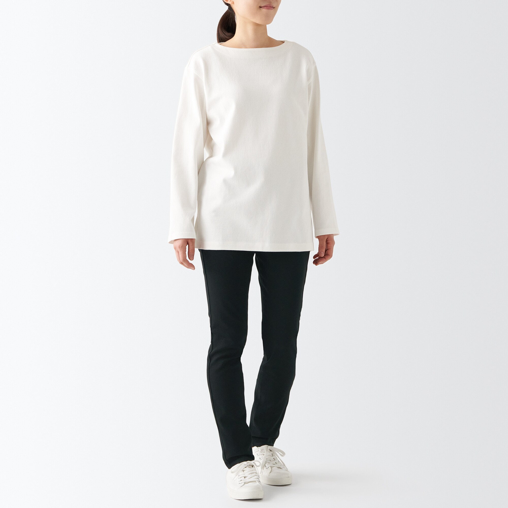 【スキニー】ストレッチデニムパンツ（股下７５ｃｍ）ディープブラック