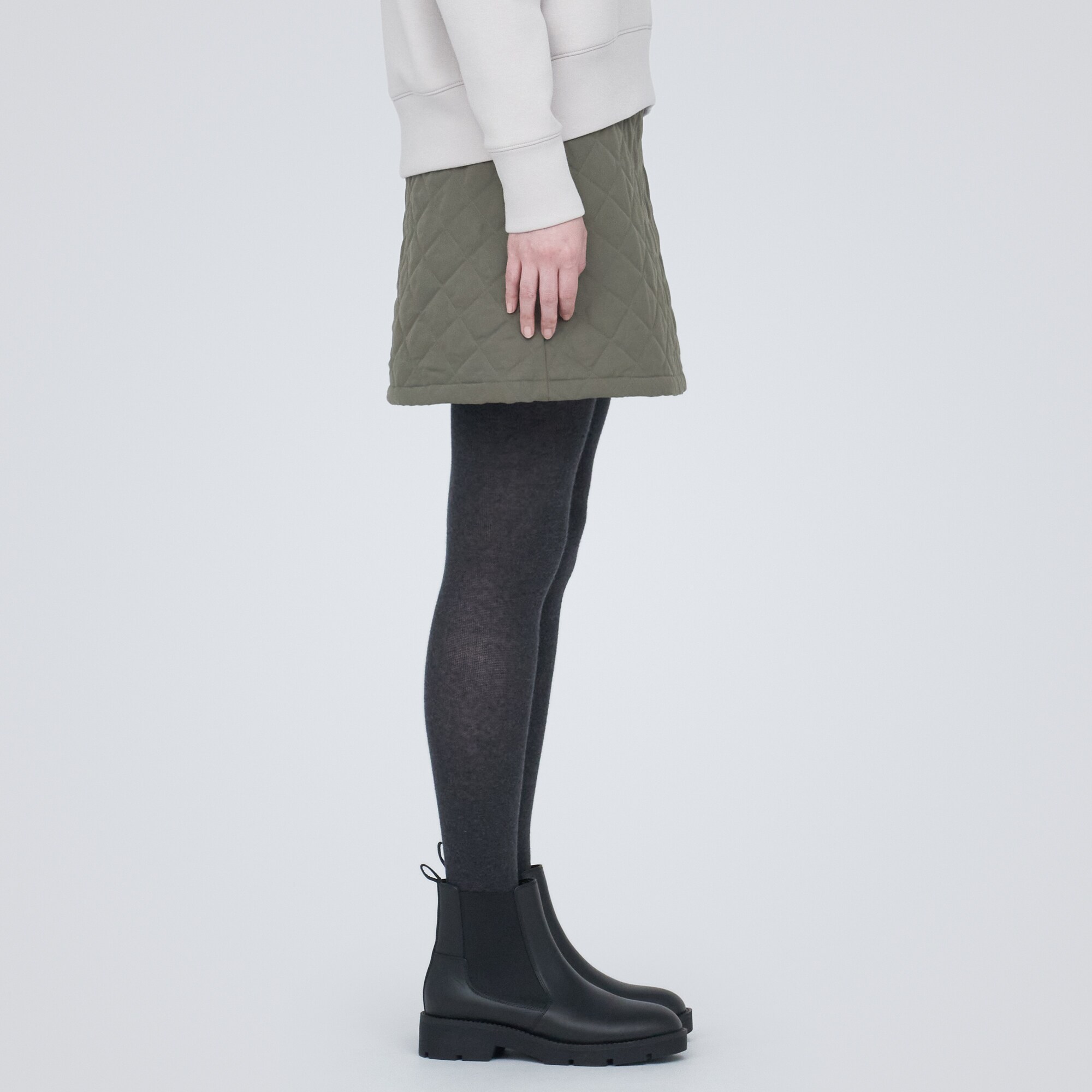 洗える　キルティングミニスカート