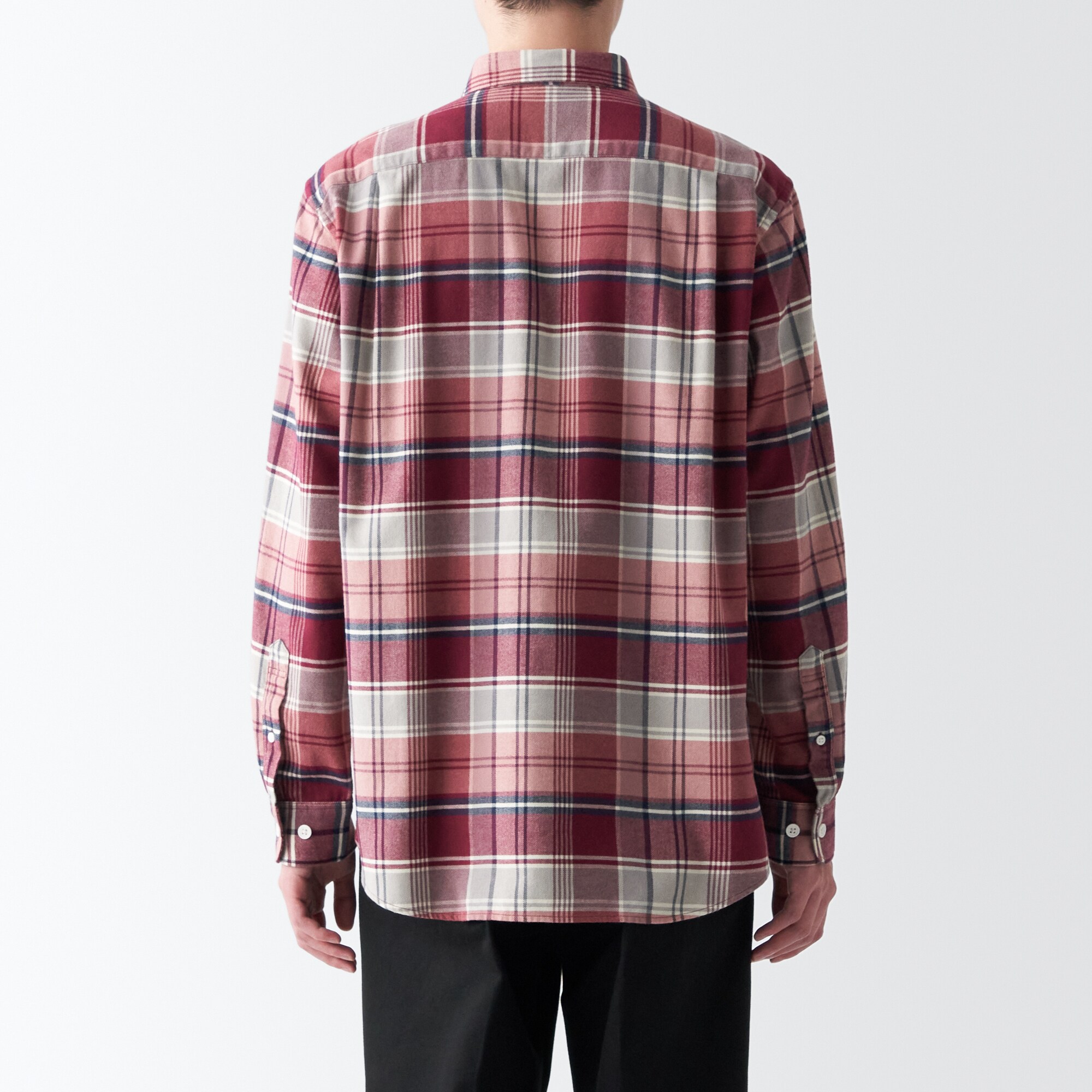 両面起毛フランネル長袖シャツ