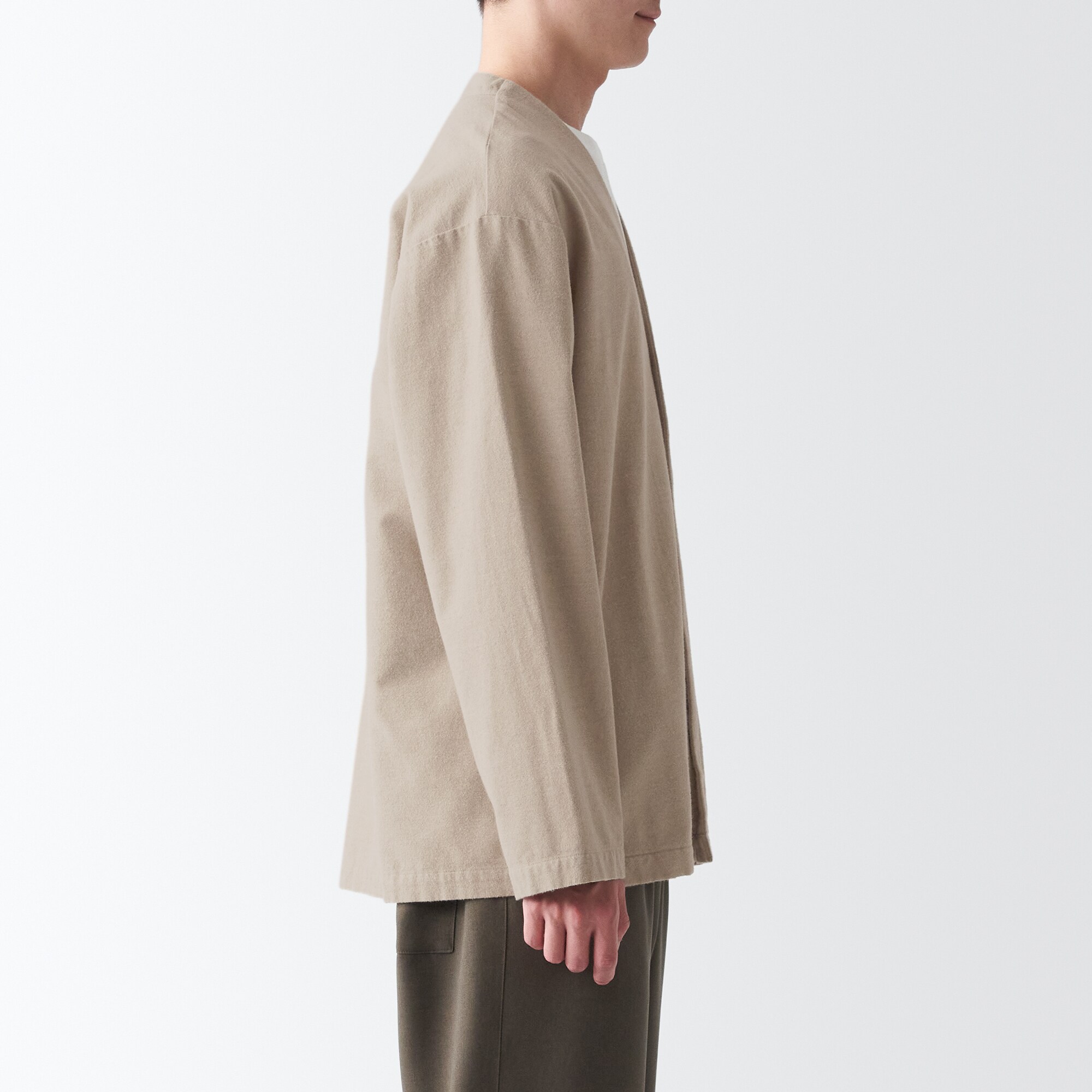 両面起毛フランネルカーディガン