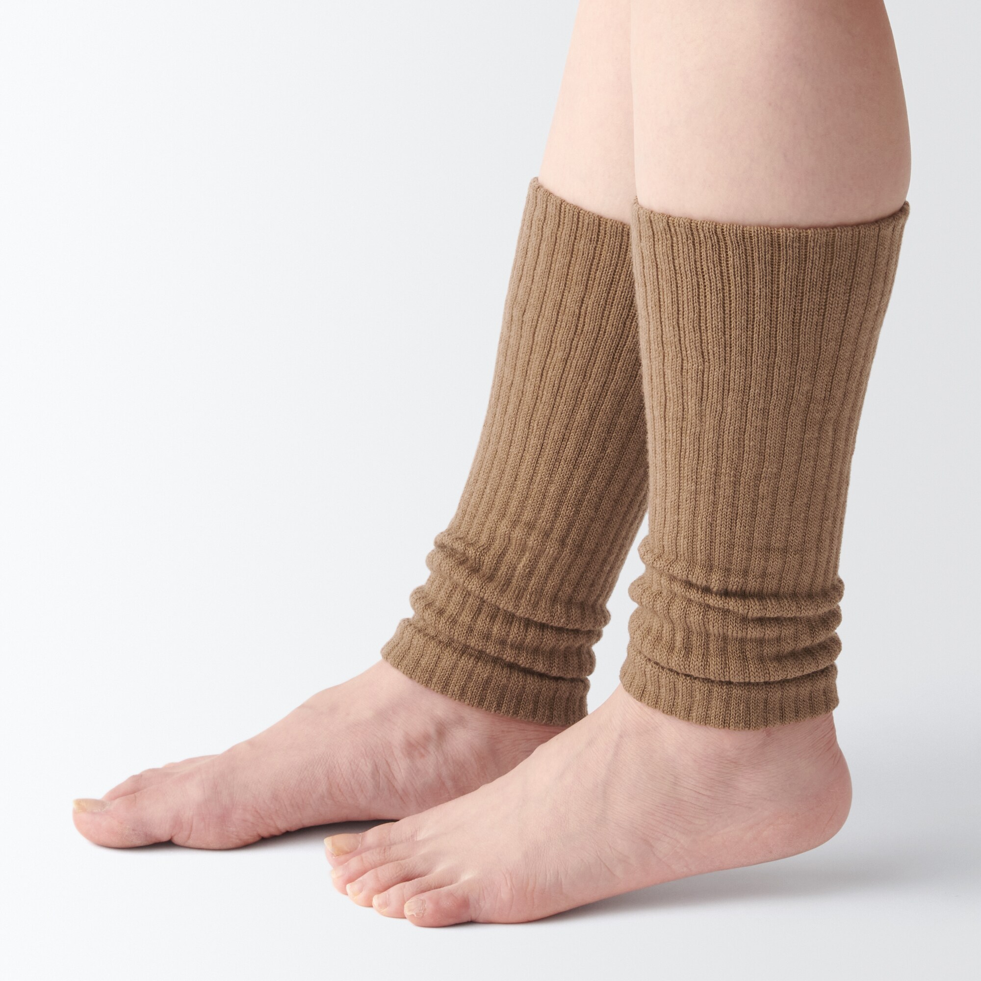 ウール混　二重編み　組み合わせられる　レッグウォーマー（数量限定）