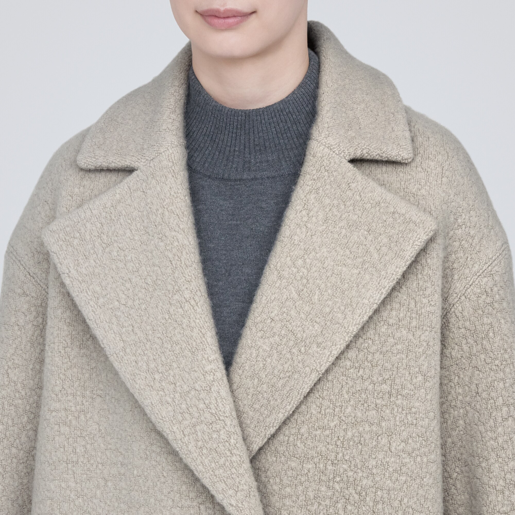 再生ウール混ボアコート（婦人）