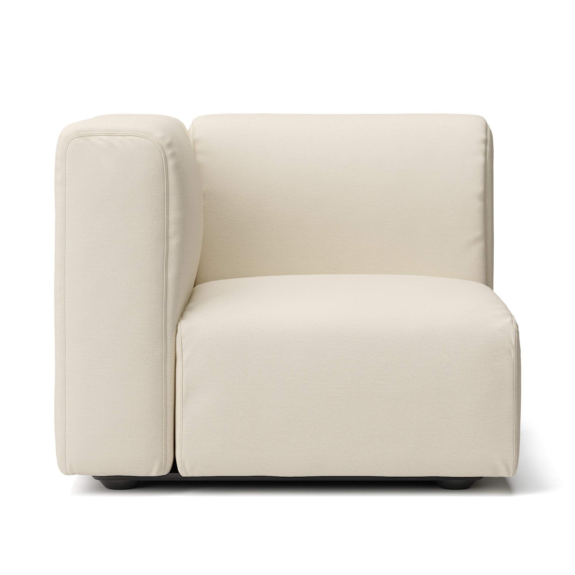 【カバー】洗いざらしの綿帆布ユニットソファアーム付・小用カバー／生成