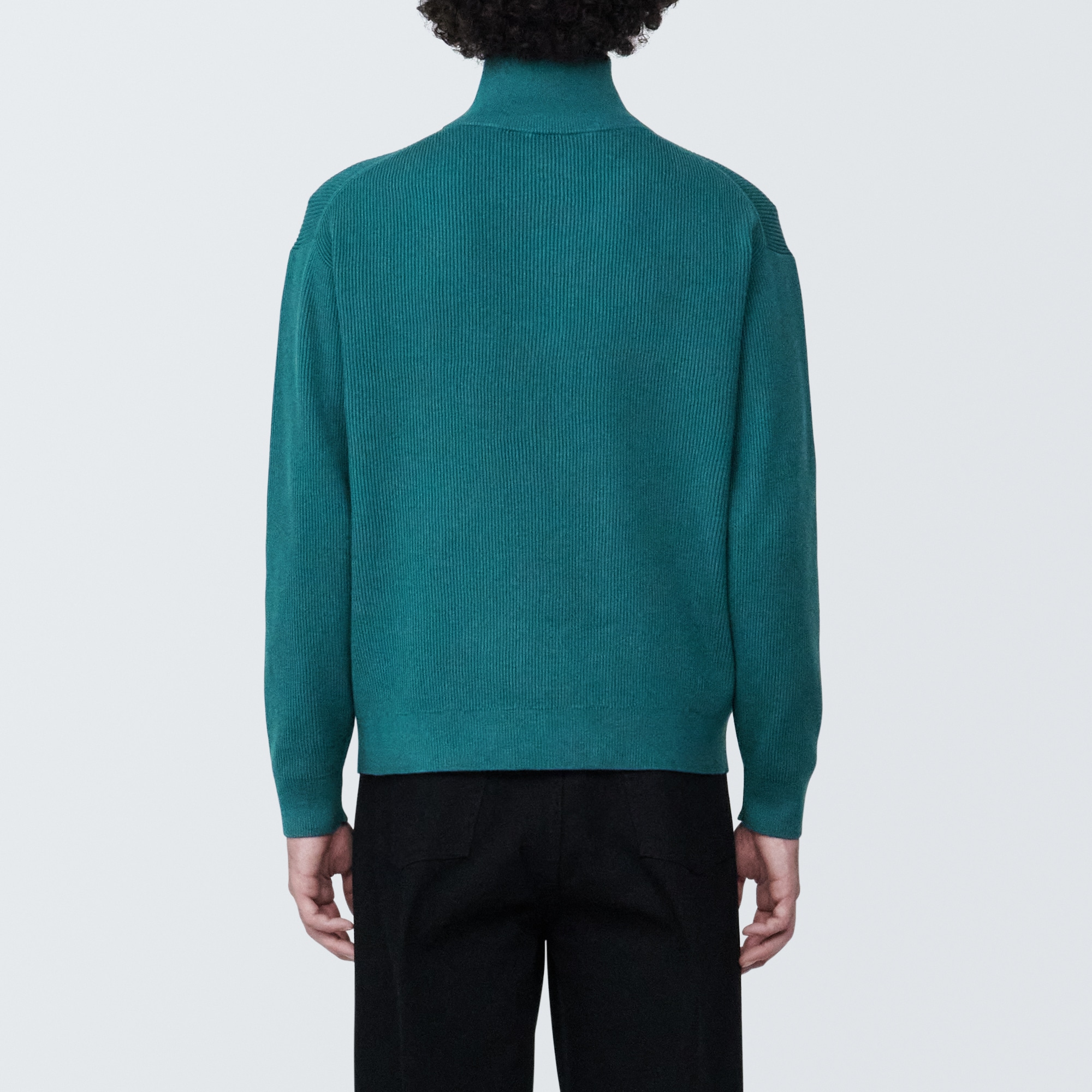 紳士　洗える畦編みフルジップカーディガン