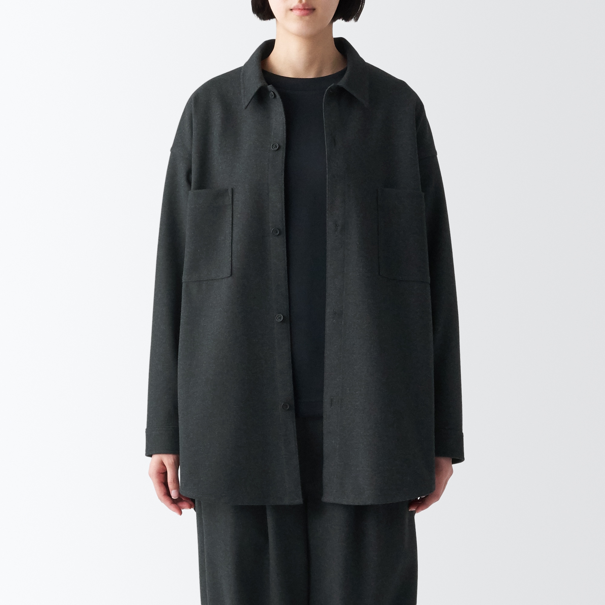 ストレッチ起毛長袖シャツ