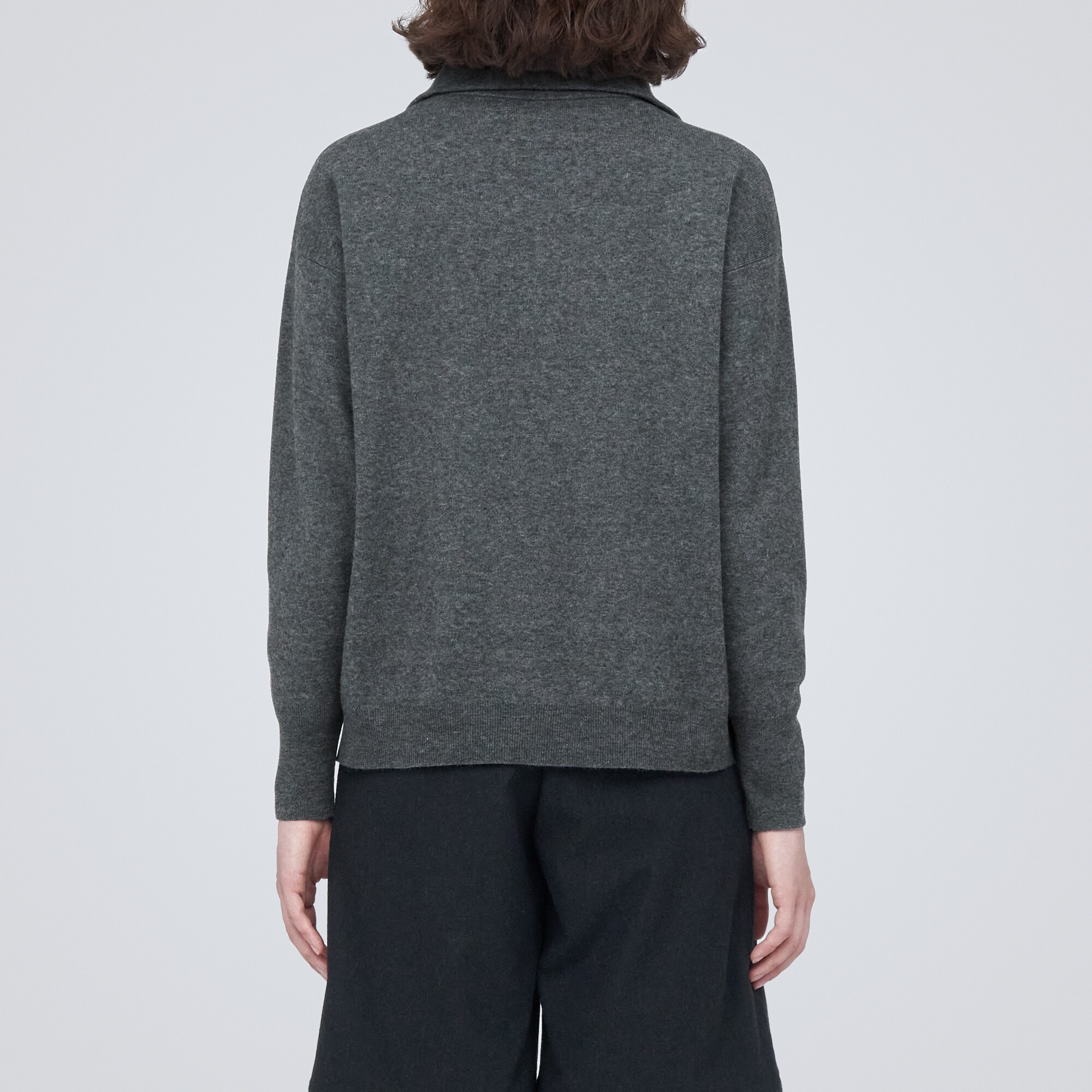 洗えるミラノリブ編みハーフジップセーター（婦人）