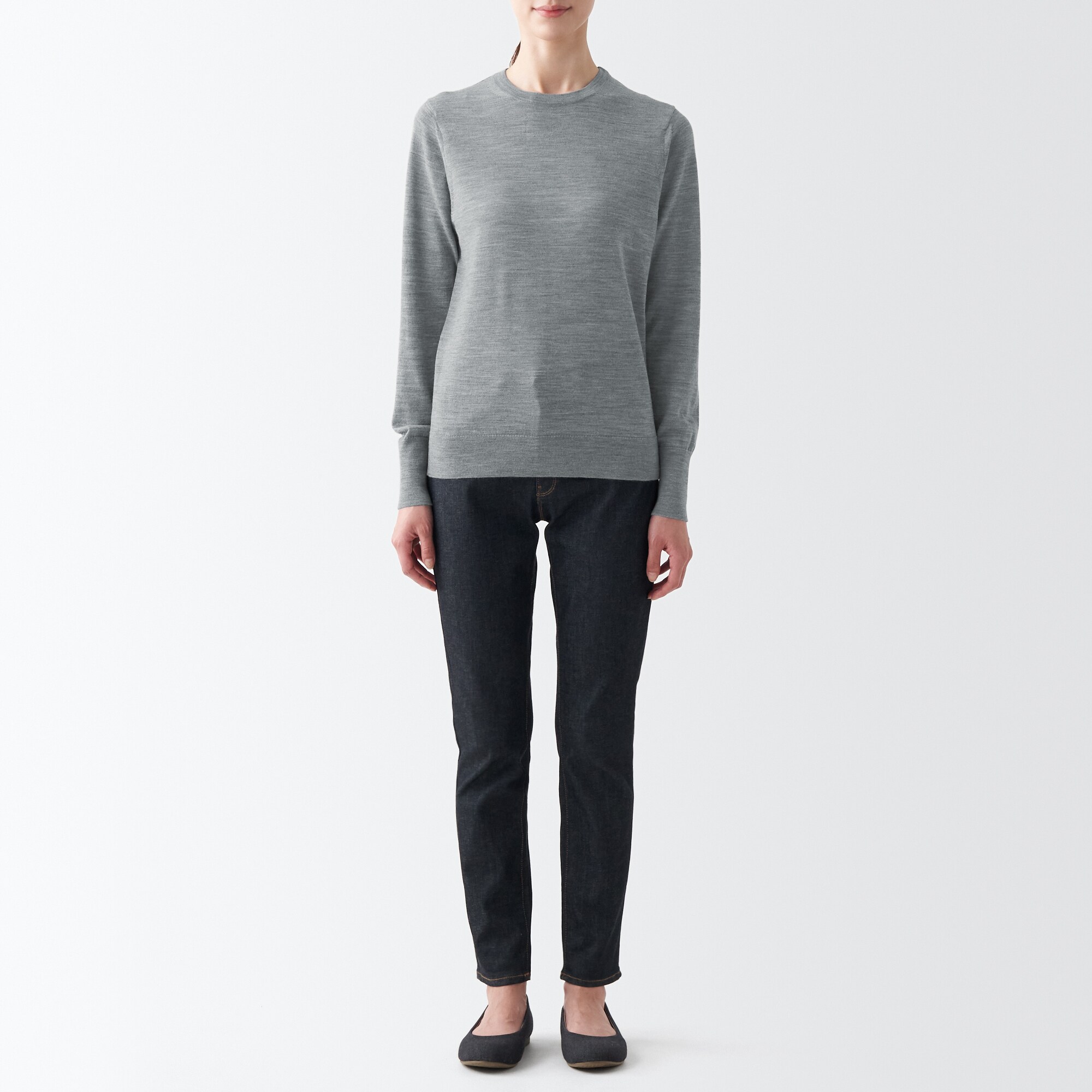 メリノウールクルーネックセーター