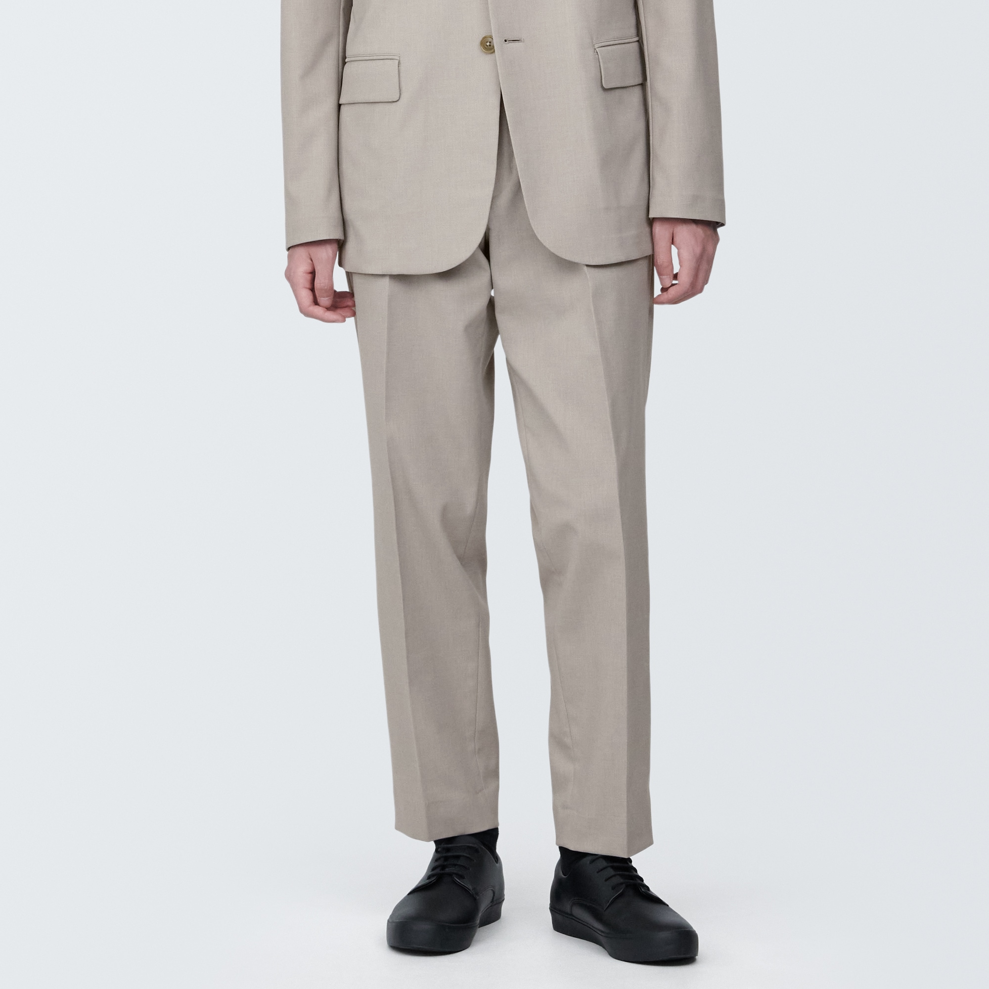 紳士　シワになりにくいストレッチワンタックパンツ